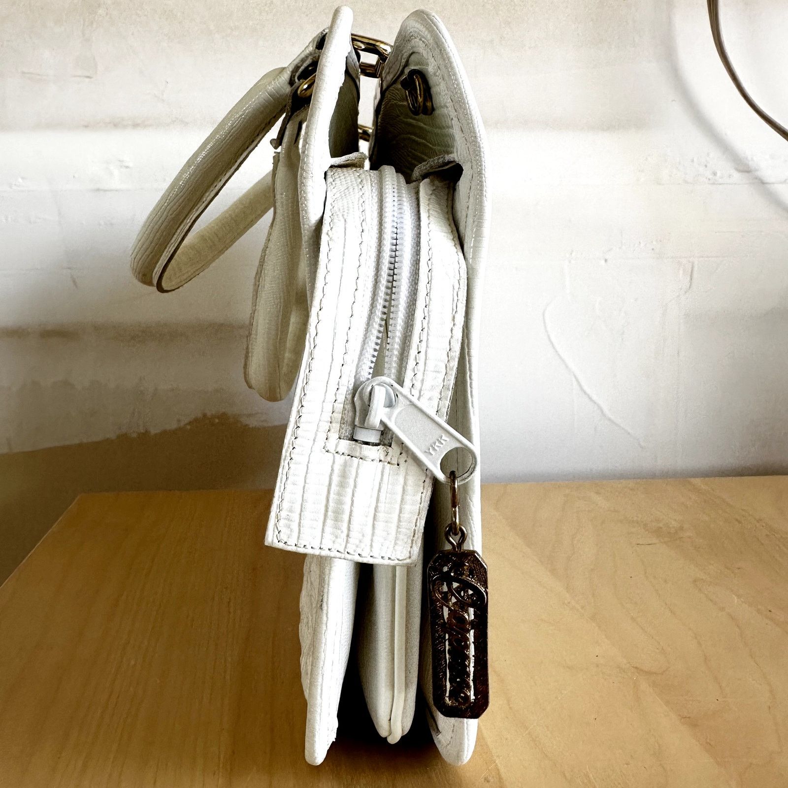 Other VTG Caprice Patchwork Bag Snakeskin Leather Ostrich White Size ONE SIZE - 4 Thumbnail