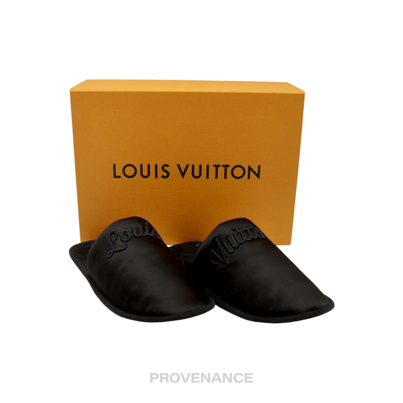Louis Vuitton 🔴 Louis Vuitton Slipper - Script Embroidered Black Size US 7 / IT 37 - 2 Thumbnail