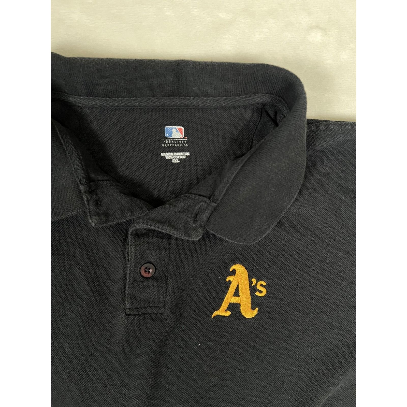 MLB Vintage Oakland Athletics Polo Shirt Mens 2XL Black MLB Base Size US XXL / EU 58 / 5 - 2 Thumbnail