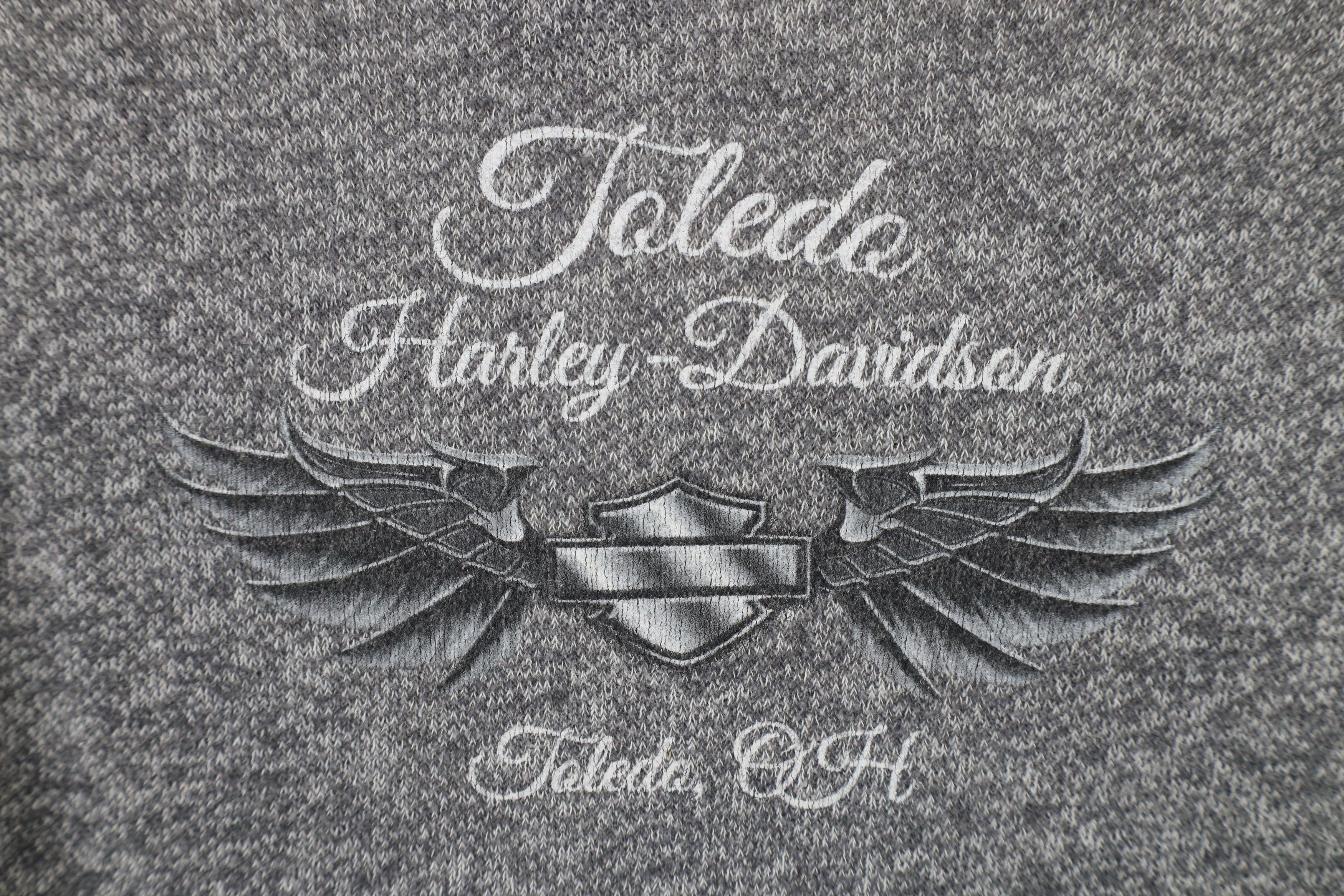 Harley Davidson × Vintage Vintage Harley Davidson Spell Script Jersey Knit Sweatshirt Size M / US 6-8 / IT 42-44 - 8 Thumbnail
