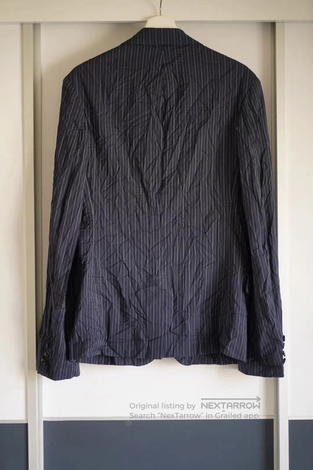 Yohji Yamamoto Blue Striped Lightweight Jacket . Size US M / EU 48-50 / 2 - 2 Thumbnail