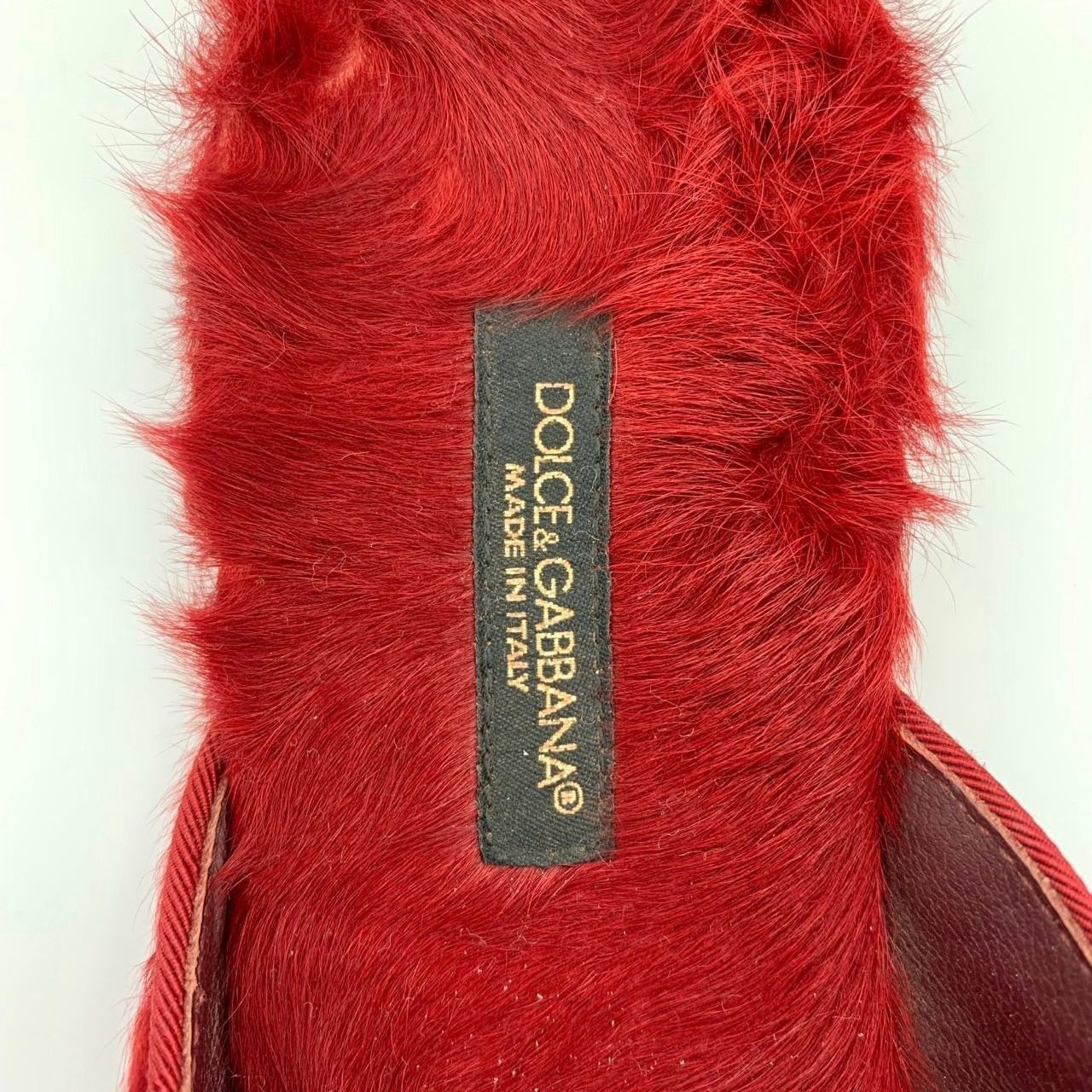 Dolce & Gabbana Dolce & Gabbana Red Fur Mule Slides With Jeweled Buckle Size US 6 / IT 36 - 2 Thumbnail