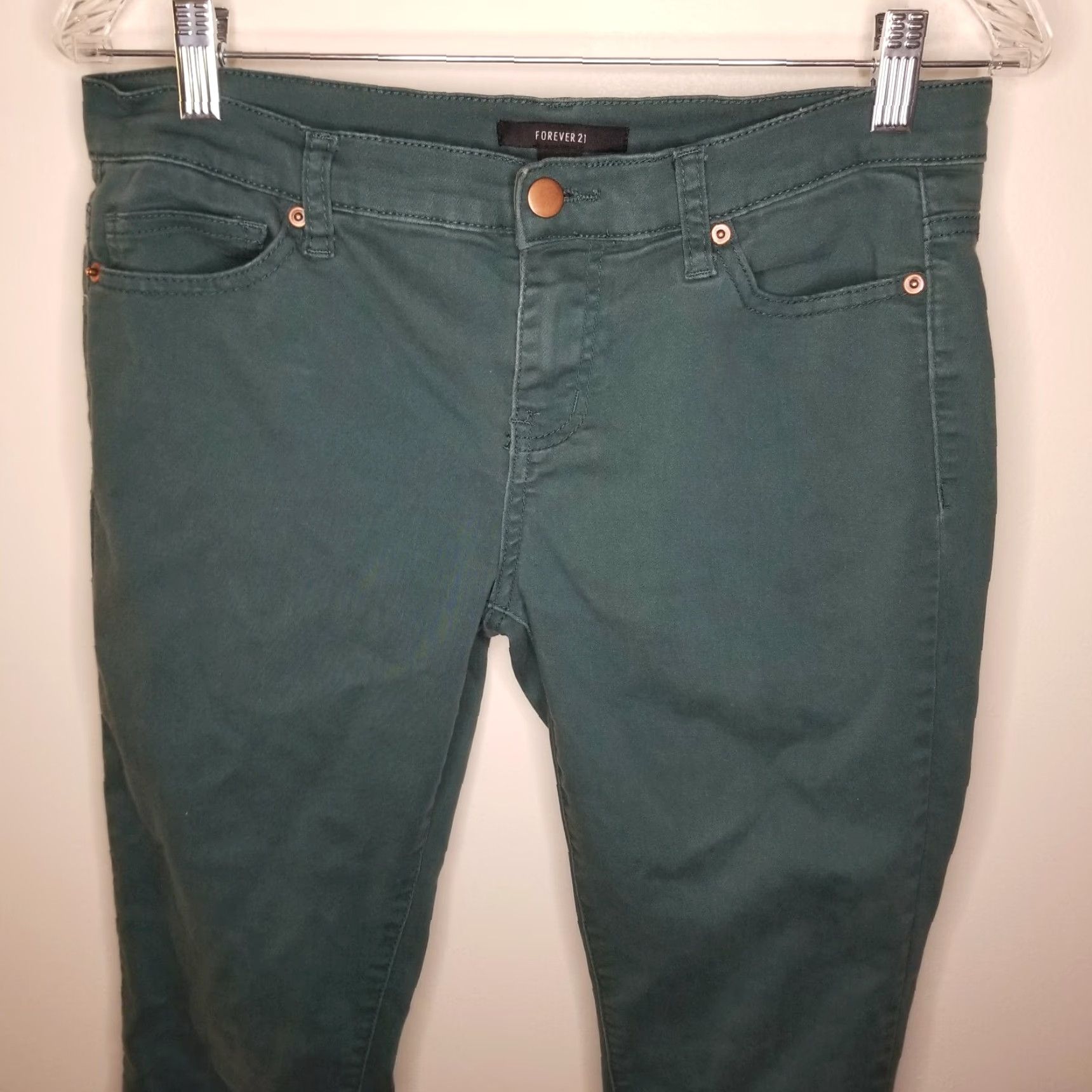 Forever 21 FOREVER 21 Green Skinny Jeans Womens Size 28 Regular Size 28" / US 6 / IT 42 - 2 Thumbnail