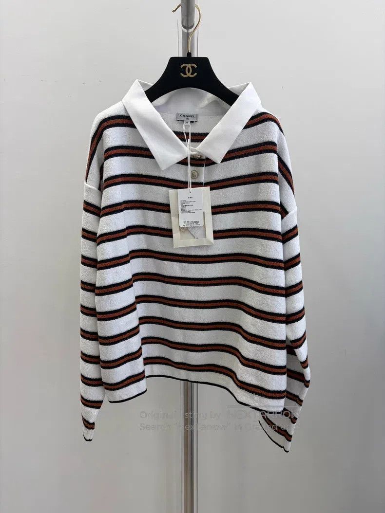 Chanel Chanel Striped polo collar with cotton Size XS / US 0-2 / IT 36-38 - 1 Thumbnail
