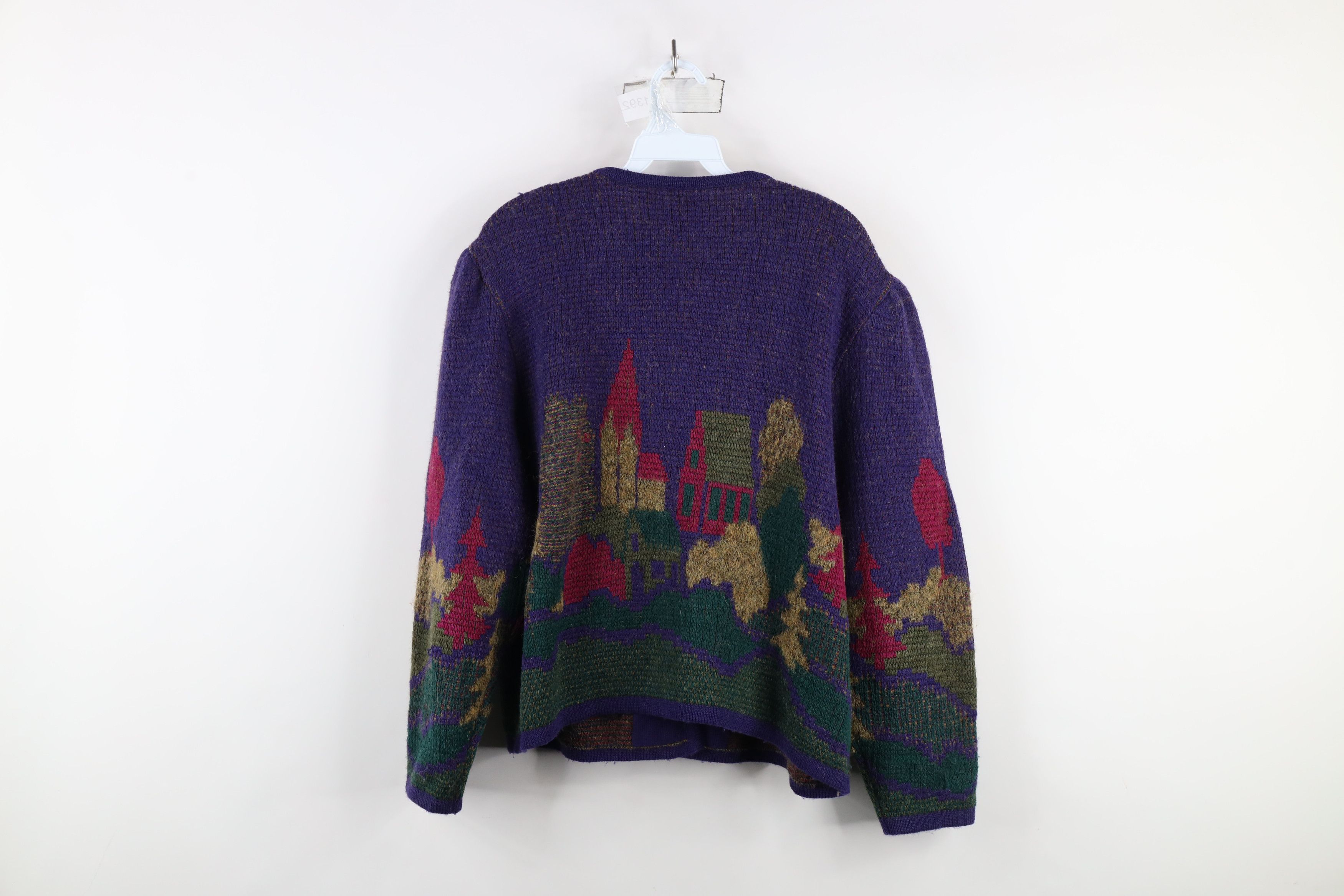Vintage Vintage 90s Streetwear Over Print Wool Knit Cardigan Sweater Size S / US 4 / IT 40 - 12 Thumbnail