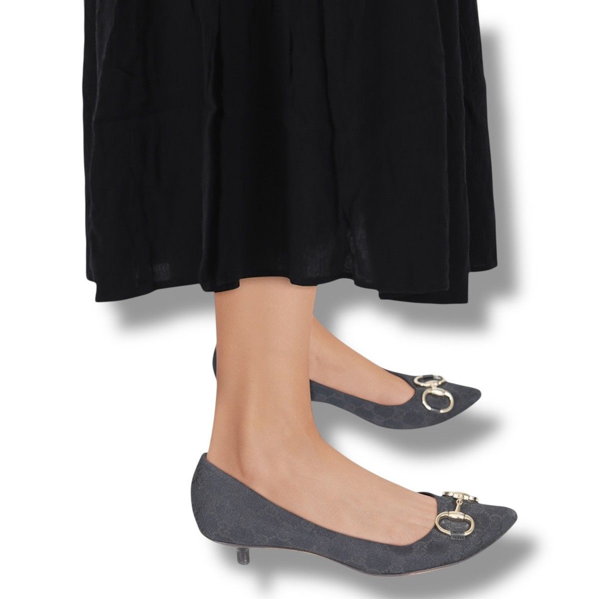 Gucci Gucci Vintage Monogram Horsebit Kitten Pumps Size US 7.5 / IT 37.5 - 1 Thumbnail