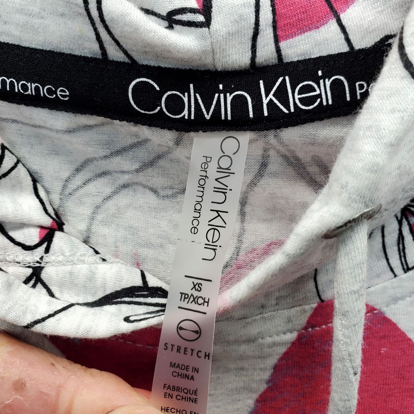 Calvin Klein Calvin Klein Performance Hoodie Womens XS Multicolor Floral Cotton Stretch Drawstring Hoodie Size XS / US 0-2 / IT 36-38 - 3 Thumbnail