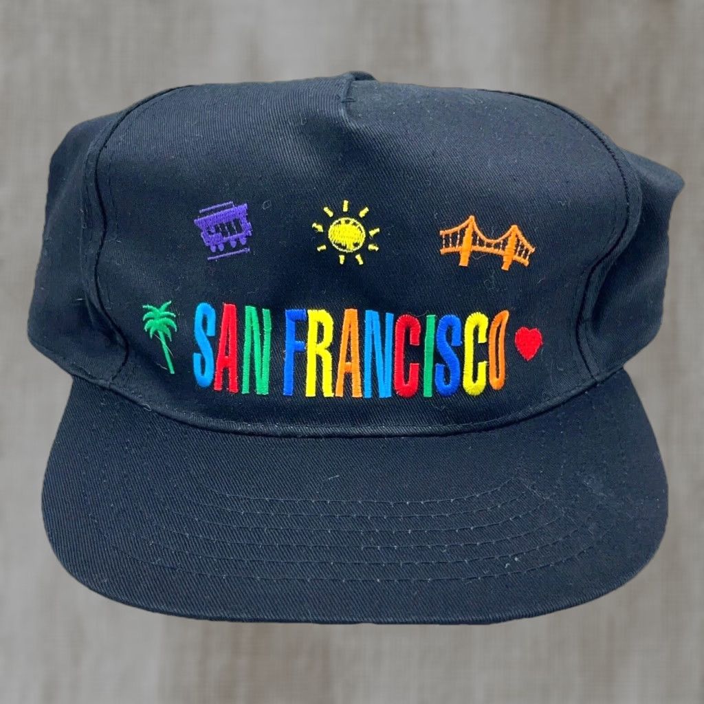 Vintage VINTAGE SNCO San Francisco Hat Cap Snapback 90s Y2K Retro Souvenir Black Nylon Twill Logo Adjustable Size ONE SIZE - 1 Thumbnail