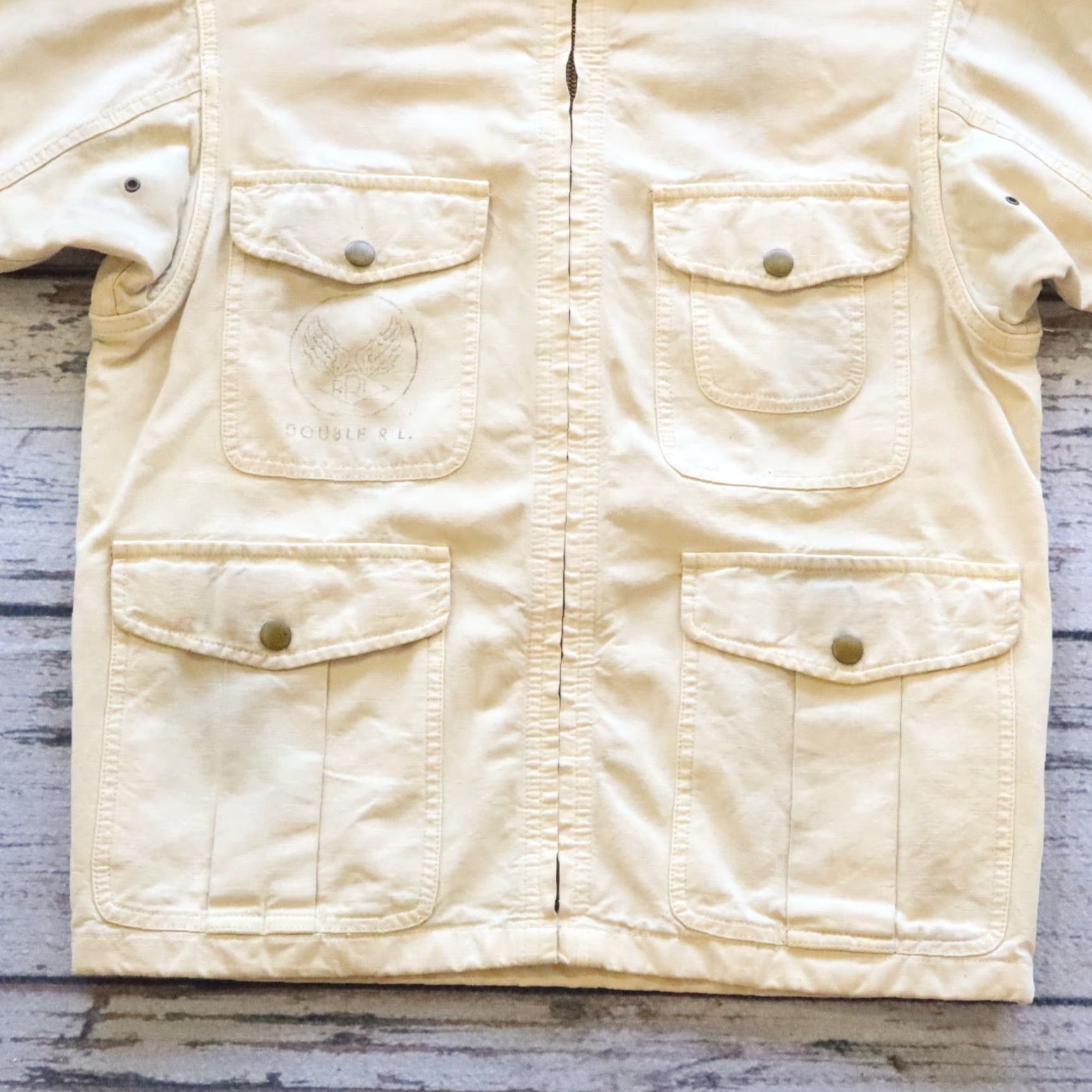 Doublet VINTAGE Double RL Ralph Lauren Trucker Jacket XS Men Beige Bomber Jacket Jacket Mens XS Beige Vintage Trucker Jacket Ralph Lauren Double RL Size US XS / EU 42 / 0 - 3 Thumbnail