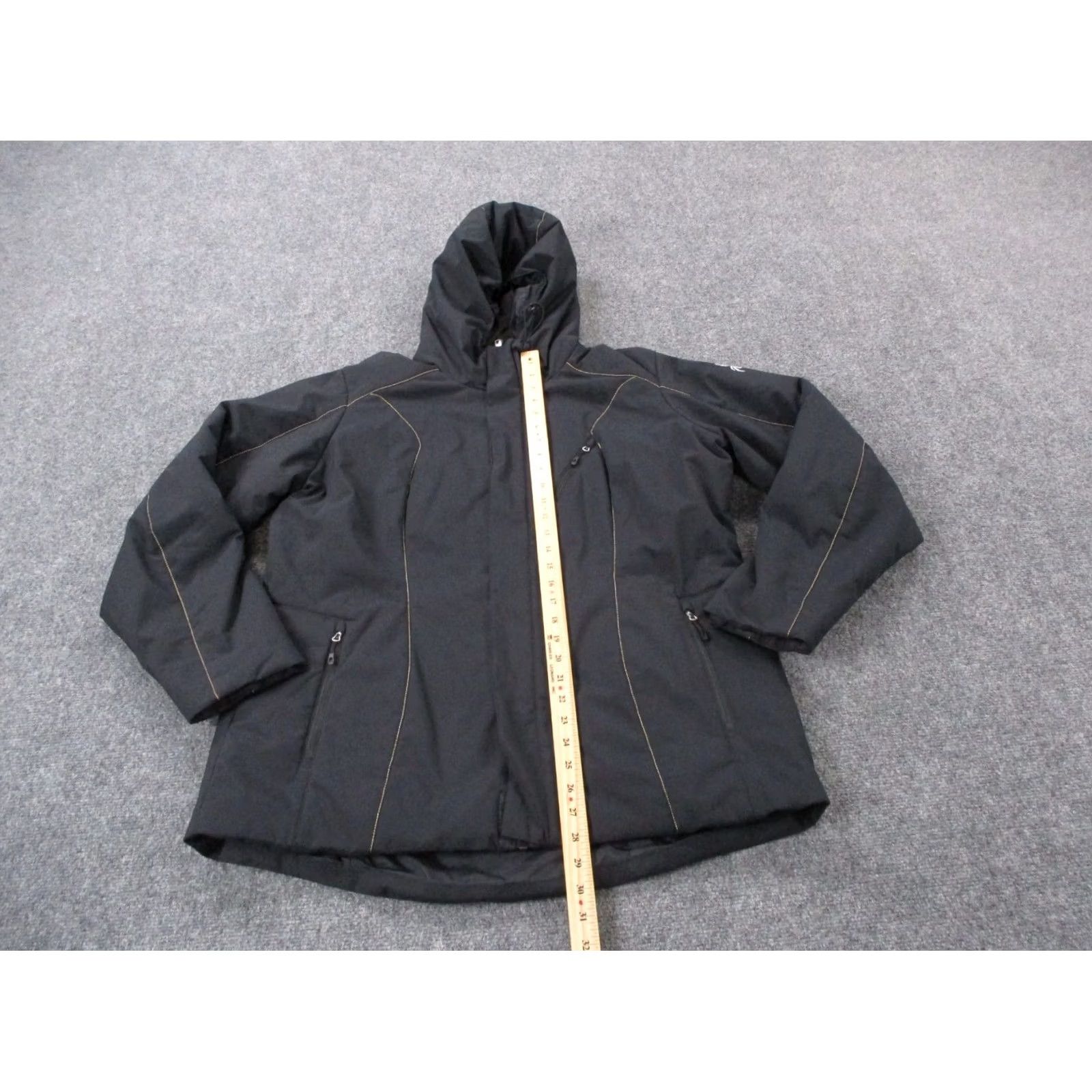 Spyder Spyder Jacket Women's XL Black Rain Coat Outdoors Hiking Logo Zip Pockets Windbreaker Insulated Size XL / US 12-14 / IT 48-50 - 3 Thumbnail