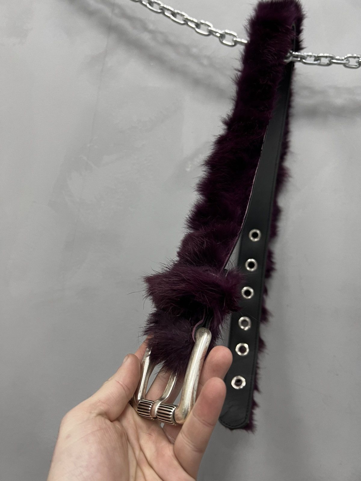 If Six Was Nine × Japanese Brand × Le Grande Bleu (L.G.B.) Vintage mink fur studded belt HYSTERICGLAMOUR Y2K Size ONE SIZE - 11 Thumbnail