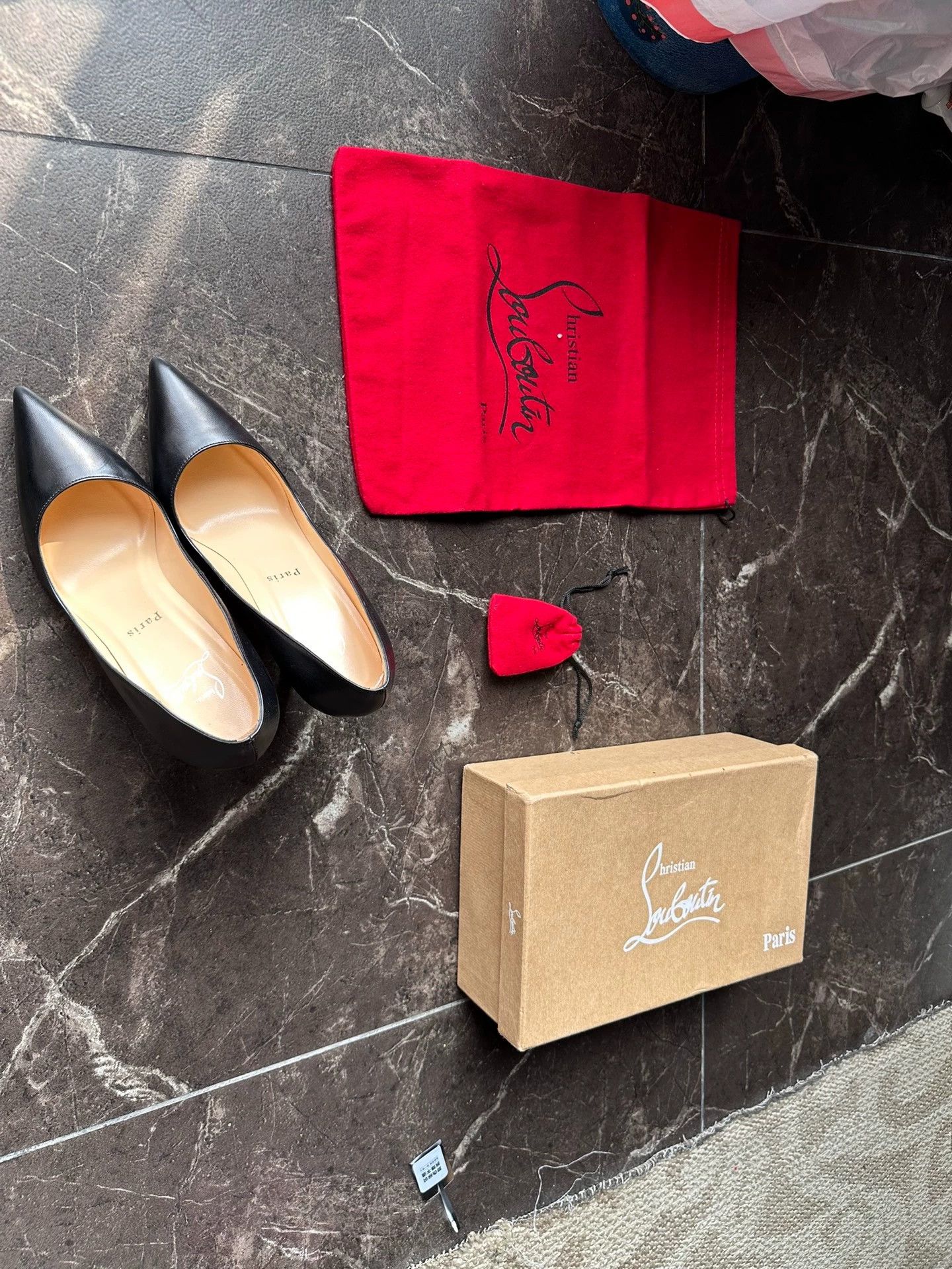 Christian Louboutin CL Red Sole Black Pumps 37.5 New W/Box & Dust Bag Size US 7 / IT 37 - 7 Thumbnail