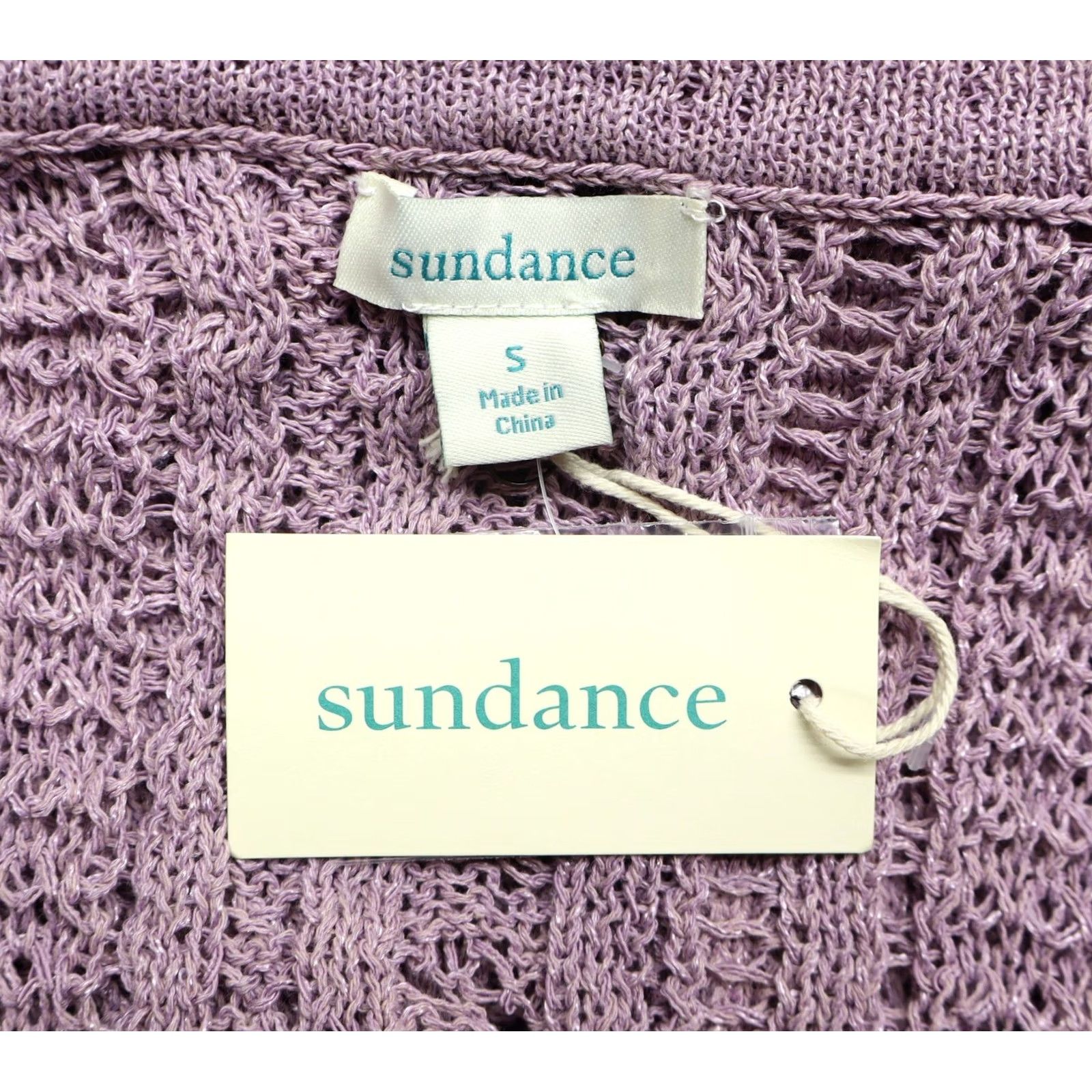 Vintage Sundance Cardigan Women's Duster Open-Knit Lavender Purple Cotton Linen Polyester Rayon V-Neck Button S Garden-Core, Vintage No Size S / US 4 / IT 40 - 7 Thumbnail