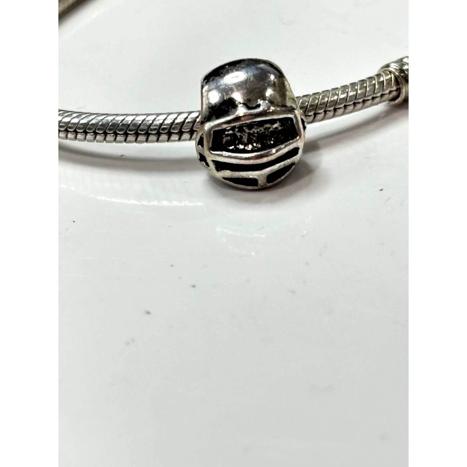 Other EUROPEAN BEADS Antiqued Silver Football Helmet Bead Size ONE SIZE - 3 Thumbnail