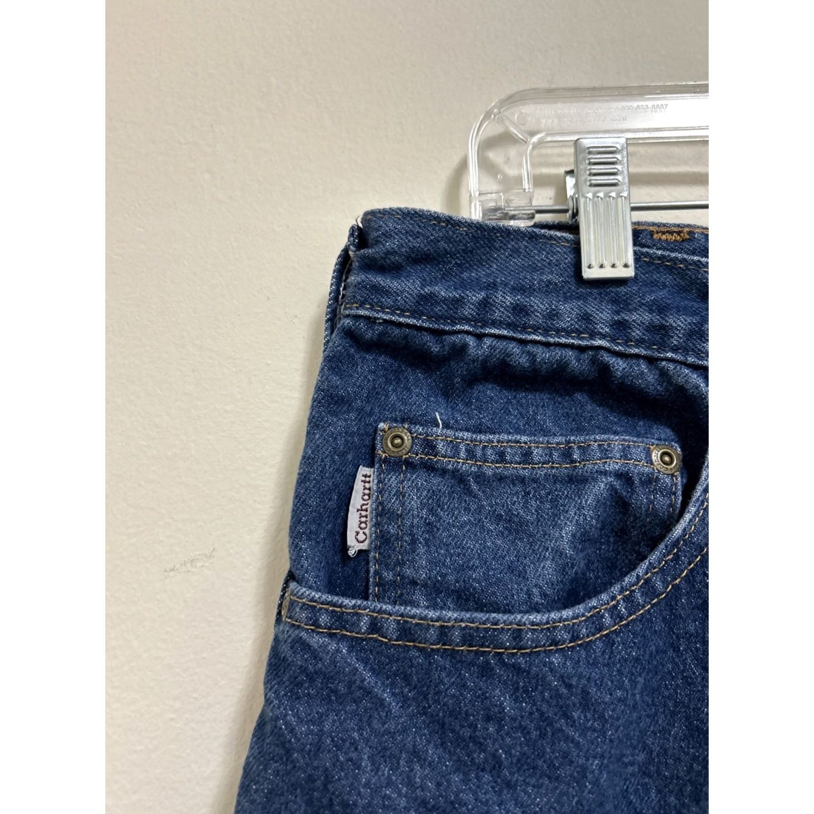 Carhartt VINTAGE Carhartt Jeans 34x32 Mens Blue Denim 100% Cotton Relaxed Fit Workwear 381-83 Size US 34 / EU 50 - 4 Thumbnail