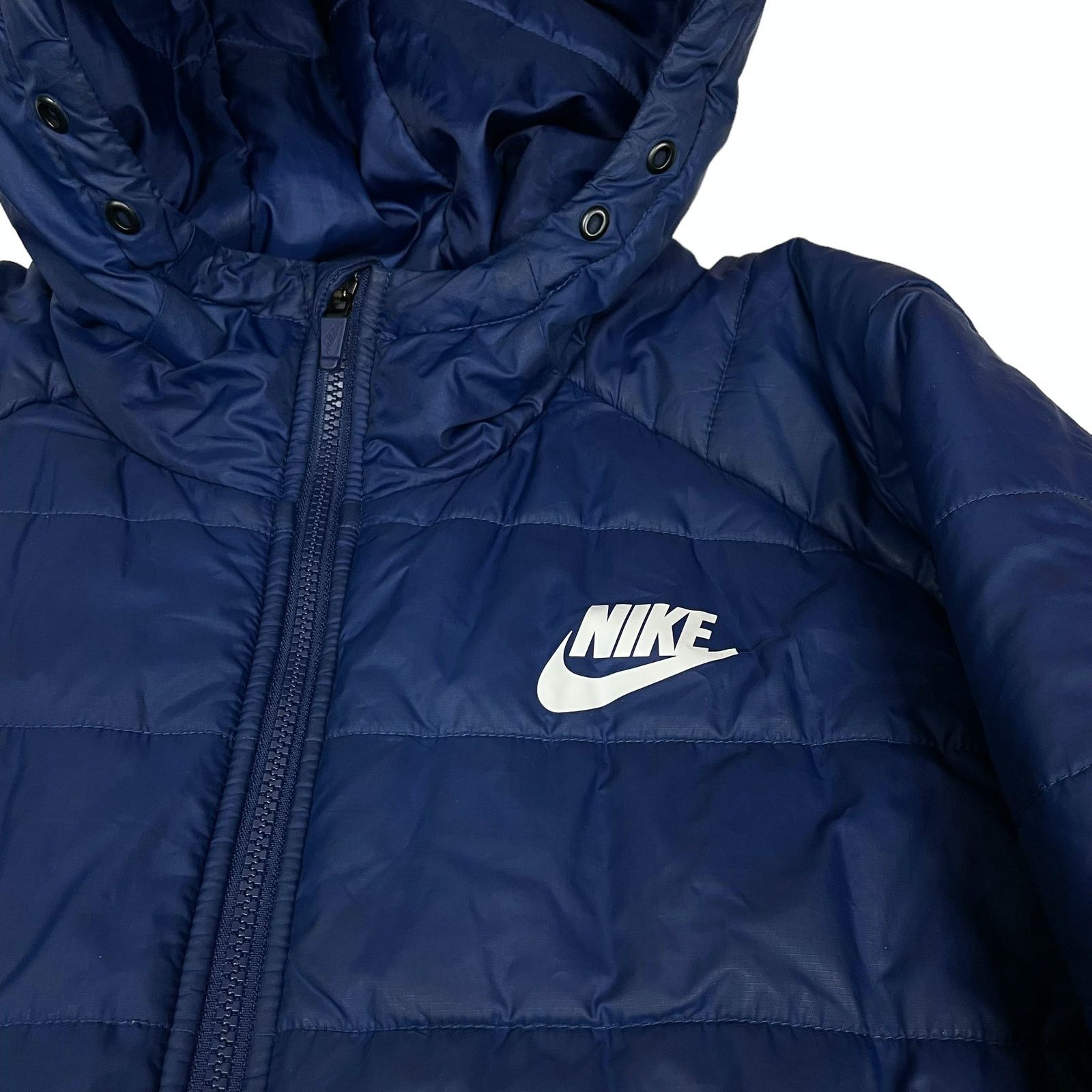 Nike Nike Men Blue Long Sleeve Full Zip Hooded Puffer Jacket XL Size US XL / EU 56 / 4 - 3 Thumbnail