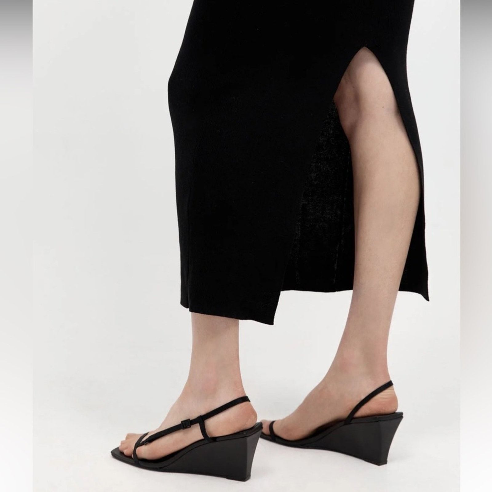 St. Agni ST.AGNI Brassiere Wedges Black 37 Size US 7 / IT 37 - 3 Thumbnail