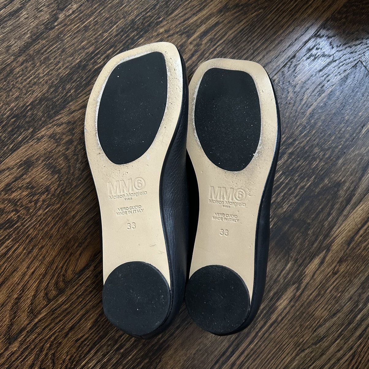 MM6 MM6 Maison Martin Margiela Black Leather Flats Petite Size 4 Size US 4 / IT 34 - 3 Thumbnail