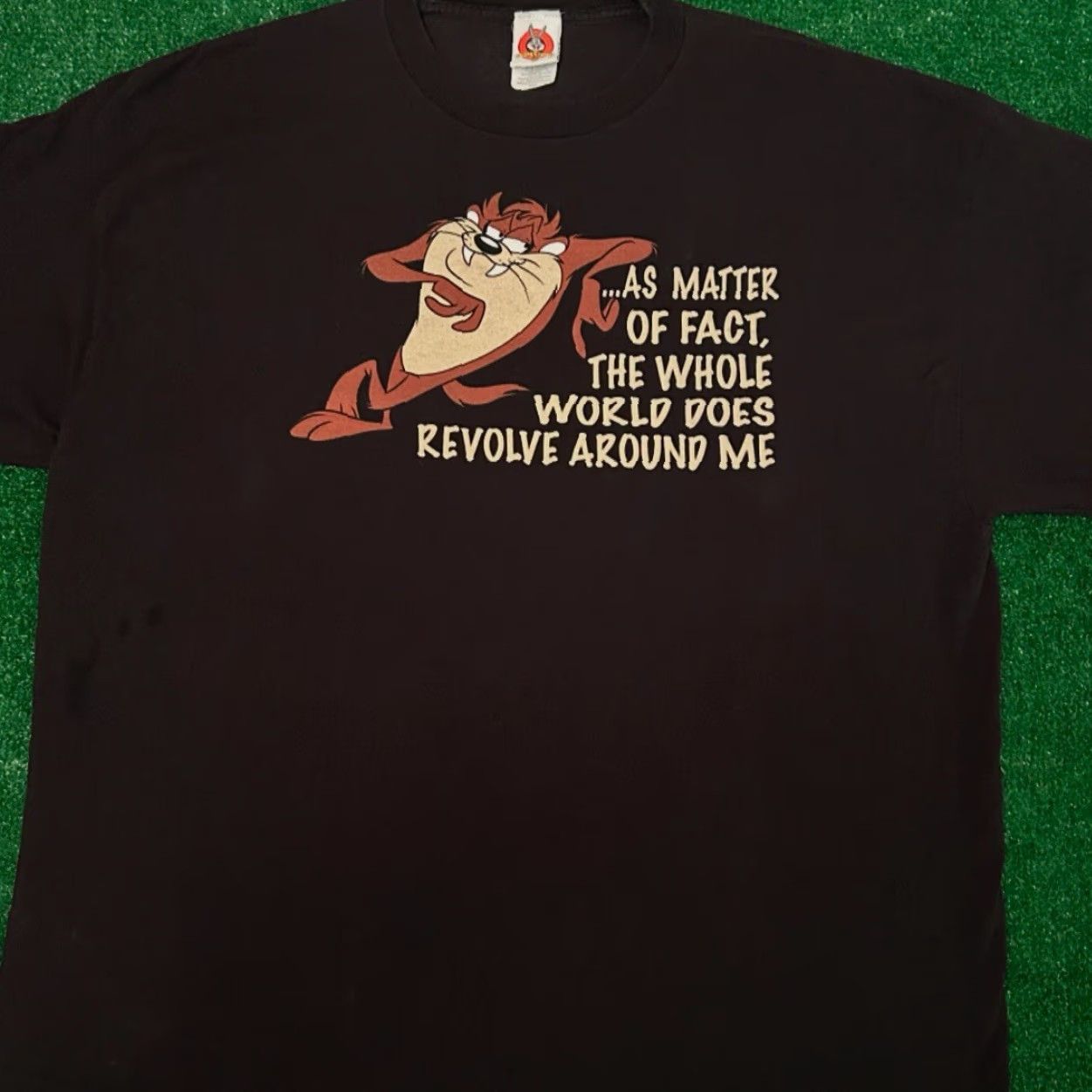 Vintage VINTAGE Looney Tunes Taz Cartoon Shirt 2XL Black Mens Short Sleeve 90s 2003 World Revolves Around Me Size US XXL / EU 58 / 5 - 4 Thumbnail