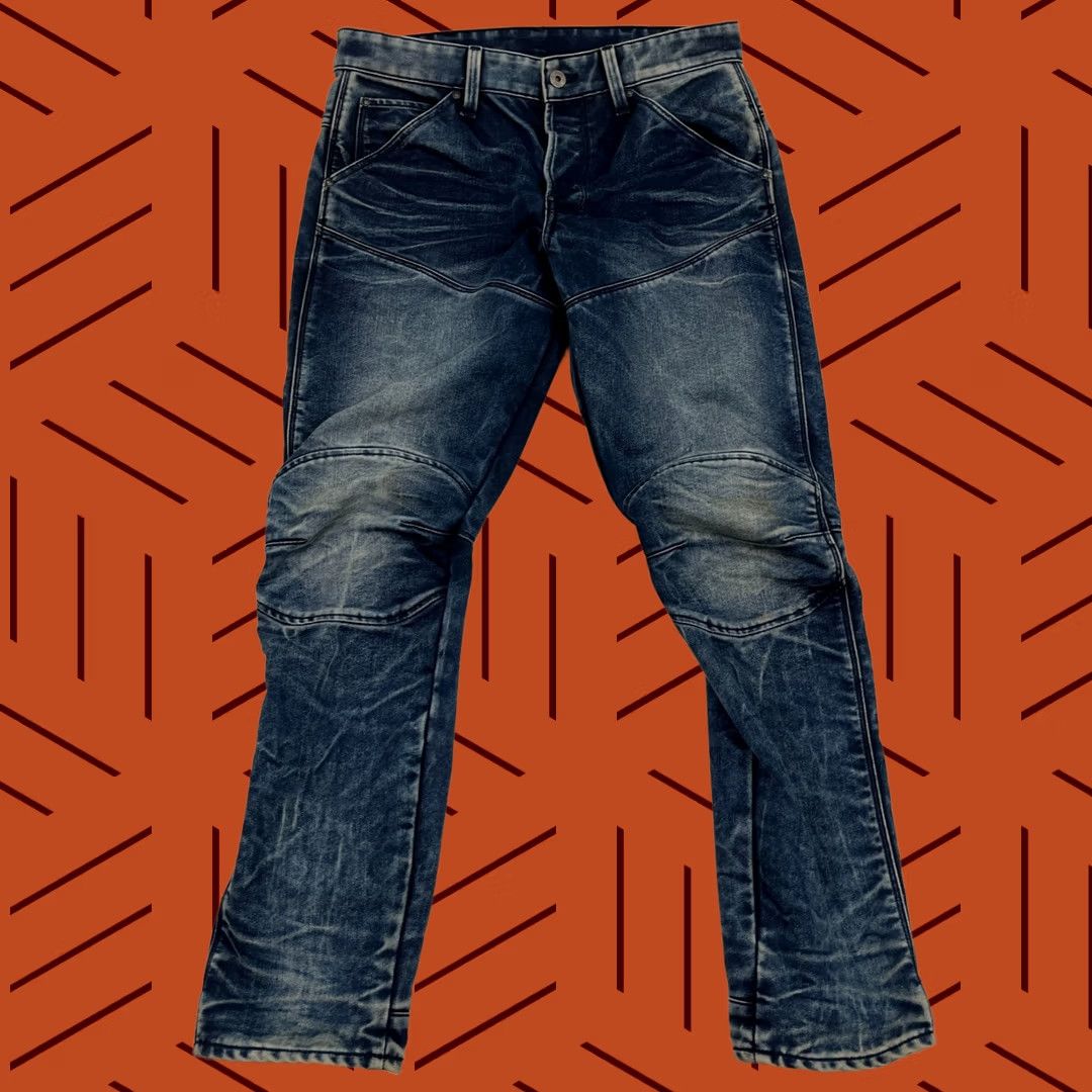 G-Star G-STAR Raw 5620 3D Tapered Jeans Mens 30 Slim Taper Blue Denim Stretch Moto Jeans Size US 30 / EU 46 - 1 Thumbnail
