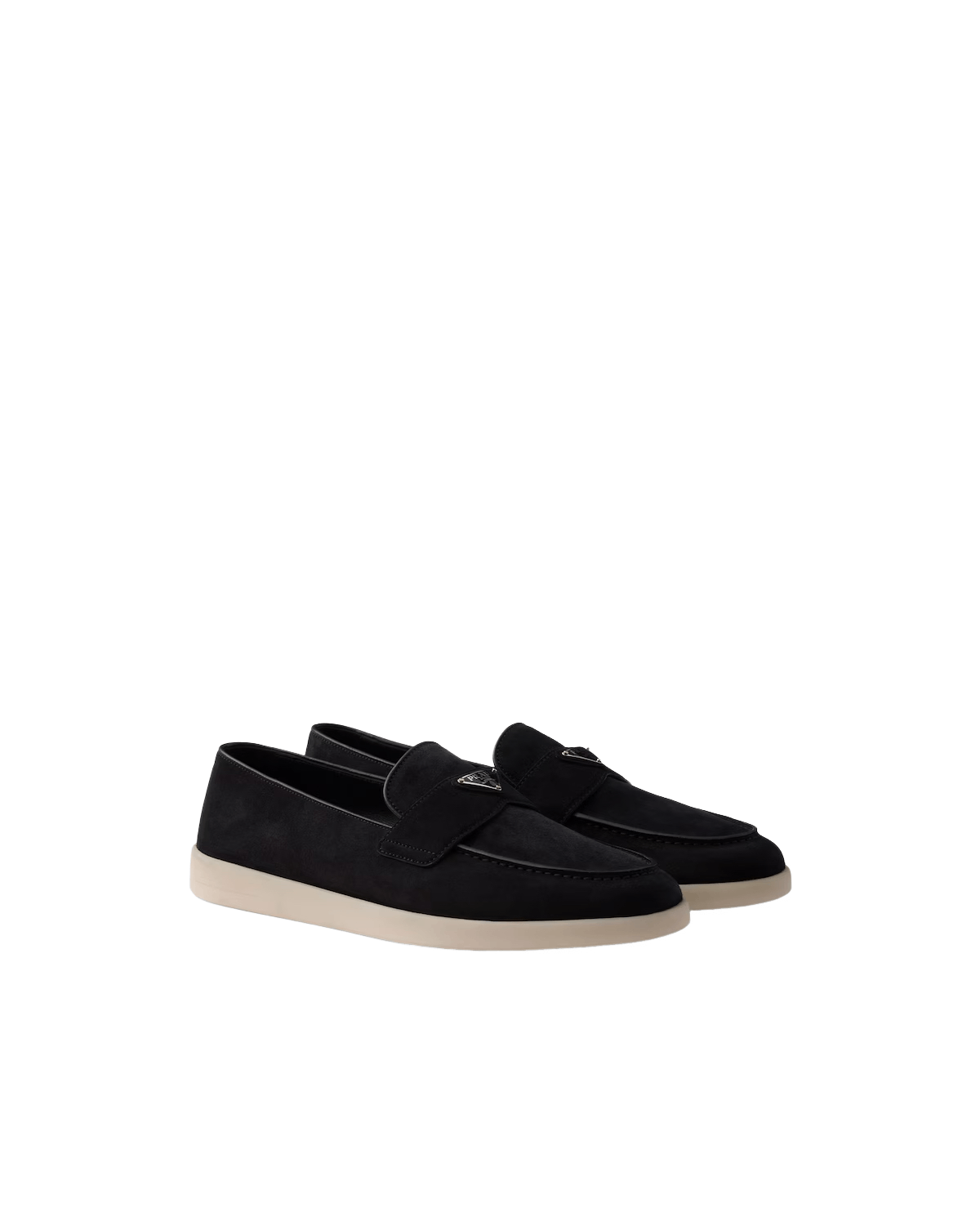 Prada PRADA $995 Black Suede Loafers New And Authentic Size US 5.5 / EU 38 - 1 Thumbnail