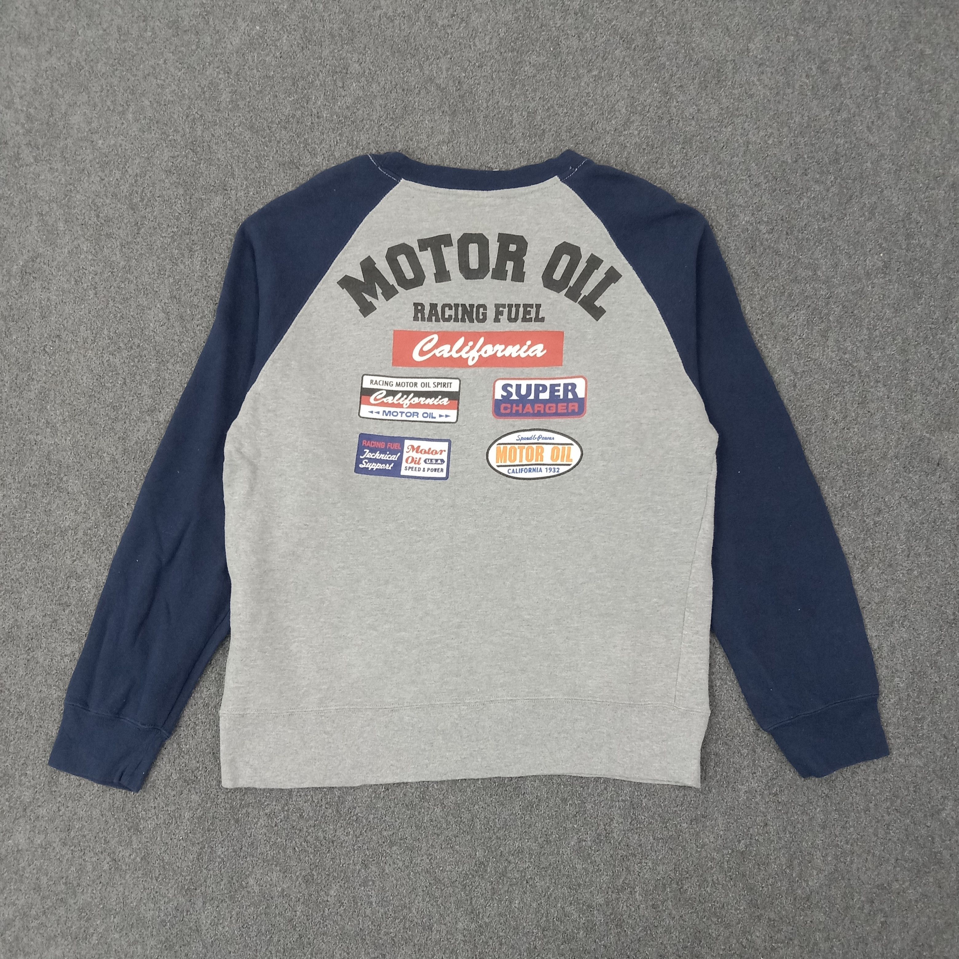 Japanese Brand Lubricant 76 Motor Oil Raglan racing Fuel Sweatshirt C261N5 Size US M / EU 48-50 / 2 - 1 Thumbnail