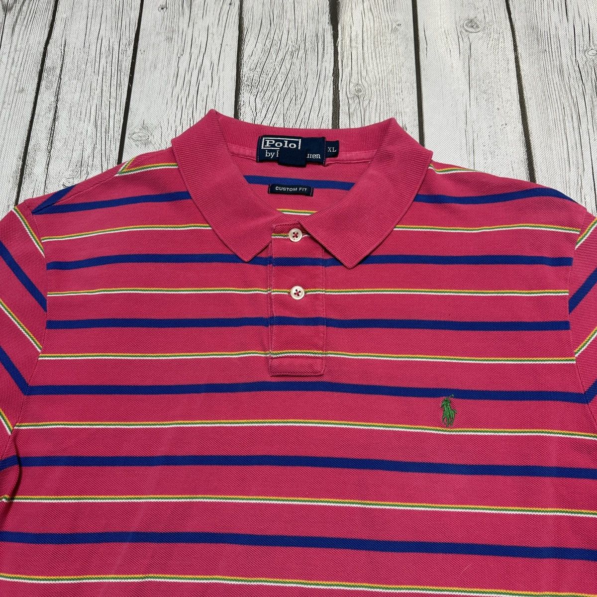 Polo Ralph Lauren × Vintage Vintage Polo striped shirt Size US XL / EU 56 / 4 - 3 Thumbnail