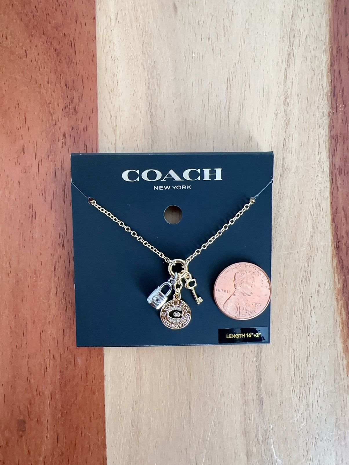 Coach NWT Coach Coin Multi Charm Pendant Necklace Size ONE SIZE - 4 Thumbnail