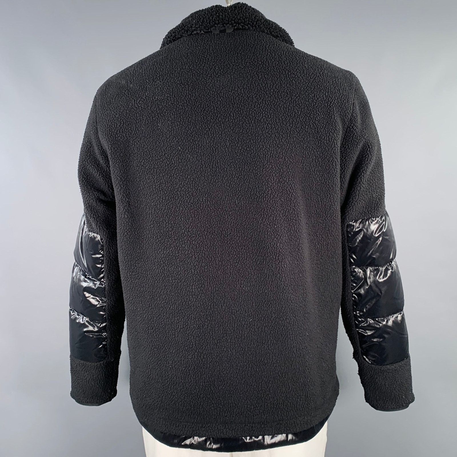 Moncler MONCLER Size L Black Mixed Fabrics Down Filled Zip Up Jacket Size US L / EU 52-54 / 3 - 3 Thumbnail
