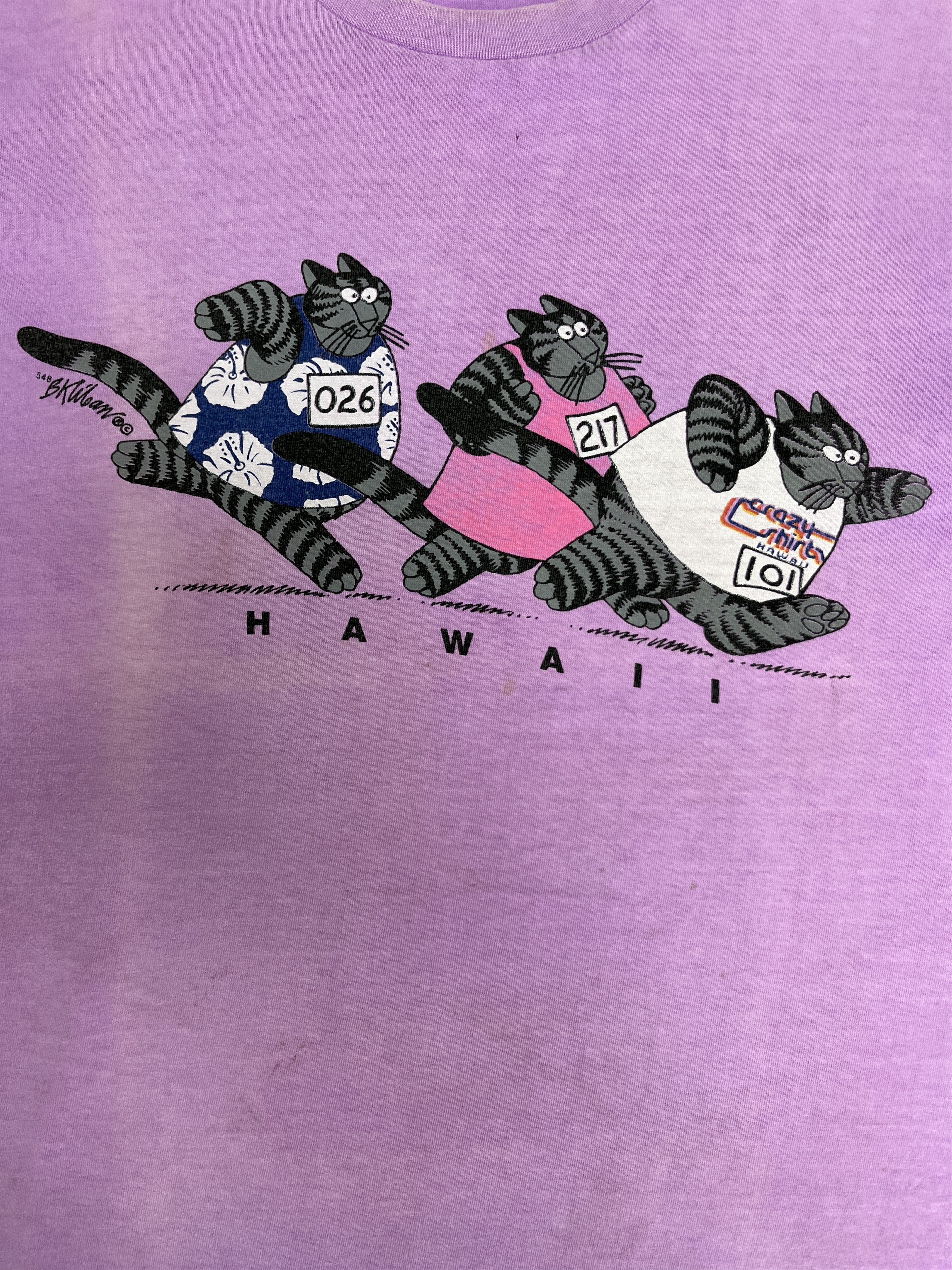 Vintage Hawaii Cat Race Vintage Purple T-Shirt Tee Size US L / EU 52-54 / 3 - 2 Thumbnail