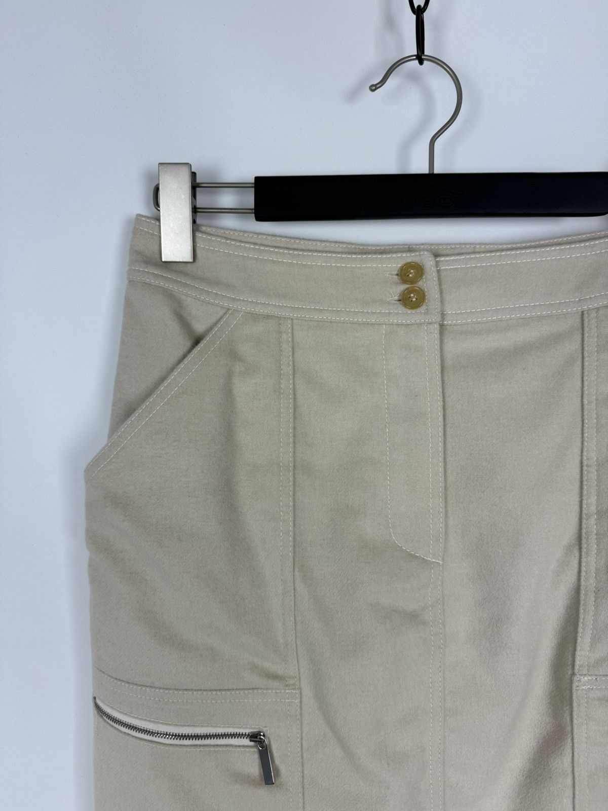 Vintage Vintage Max Mara Wool Midi Pockets Skirt Size 30" / US 8 / IT 44 - 2 Thumbnail