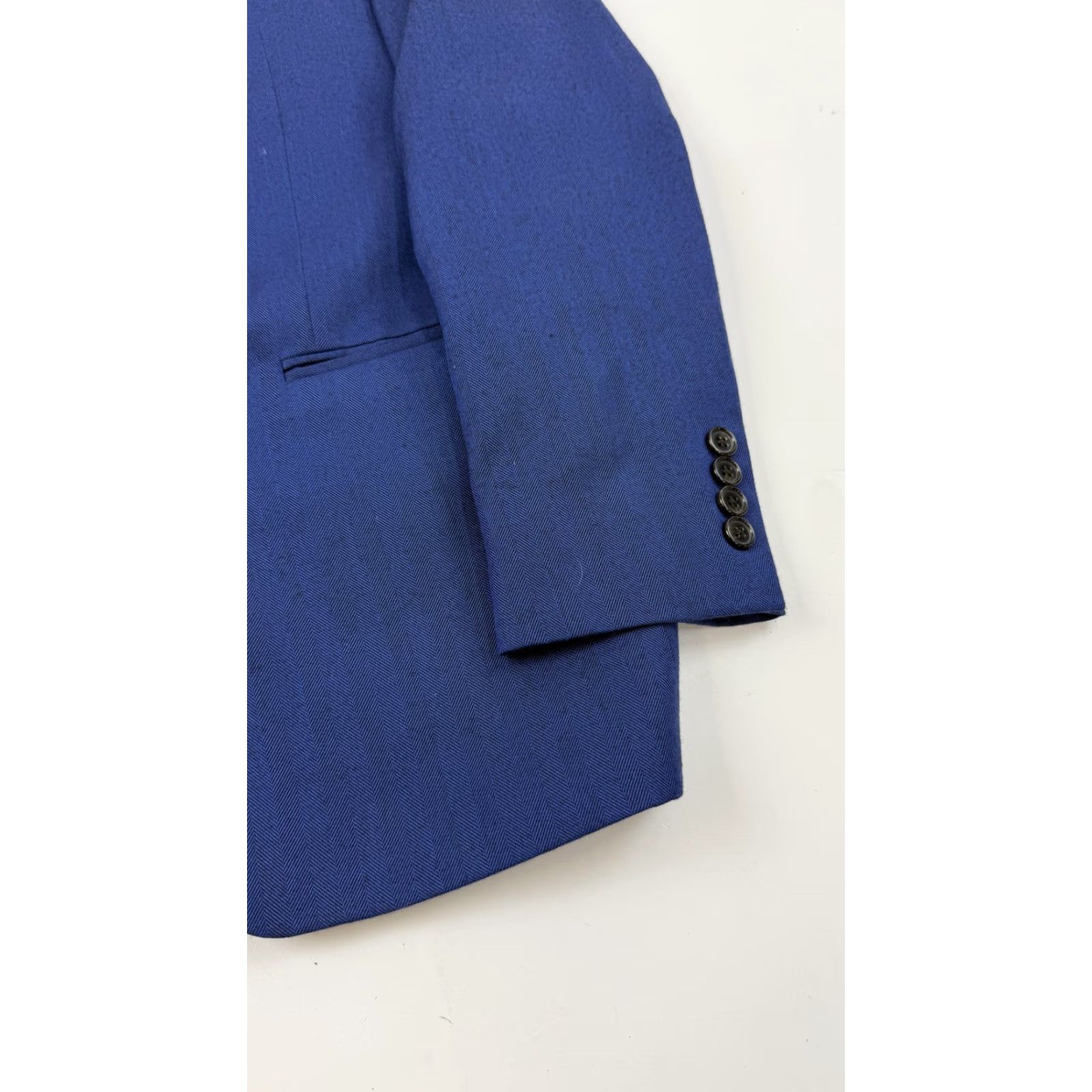 Ralph Lauren LRL Ralph Lauren Blazer Mens 38R Blue Herringbone Two Button Sport Coat Lined Size 38R - 4 Thumbnail