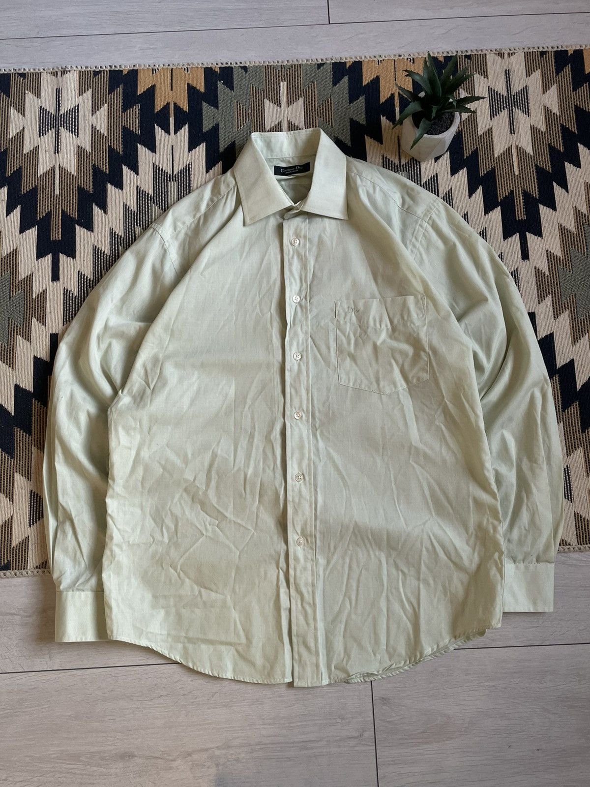 Christian Dior Monsieur × Vintage Christian Dior Monsieur Logo Button Up Shirt Size US L / EU 52-54 / 3 - 1 Thumbnail