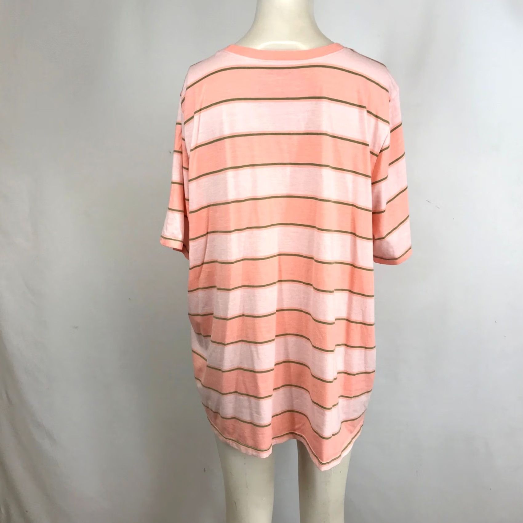Vintage Lane Bryant Womens Striped Cotton Polyester Short Sleeve Tee Top 18/20 Pink Size XXL / US 16-18 / IT 52-54 - 5 Thumbnail