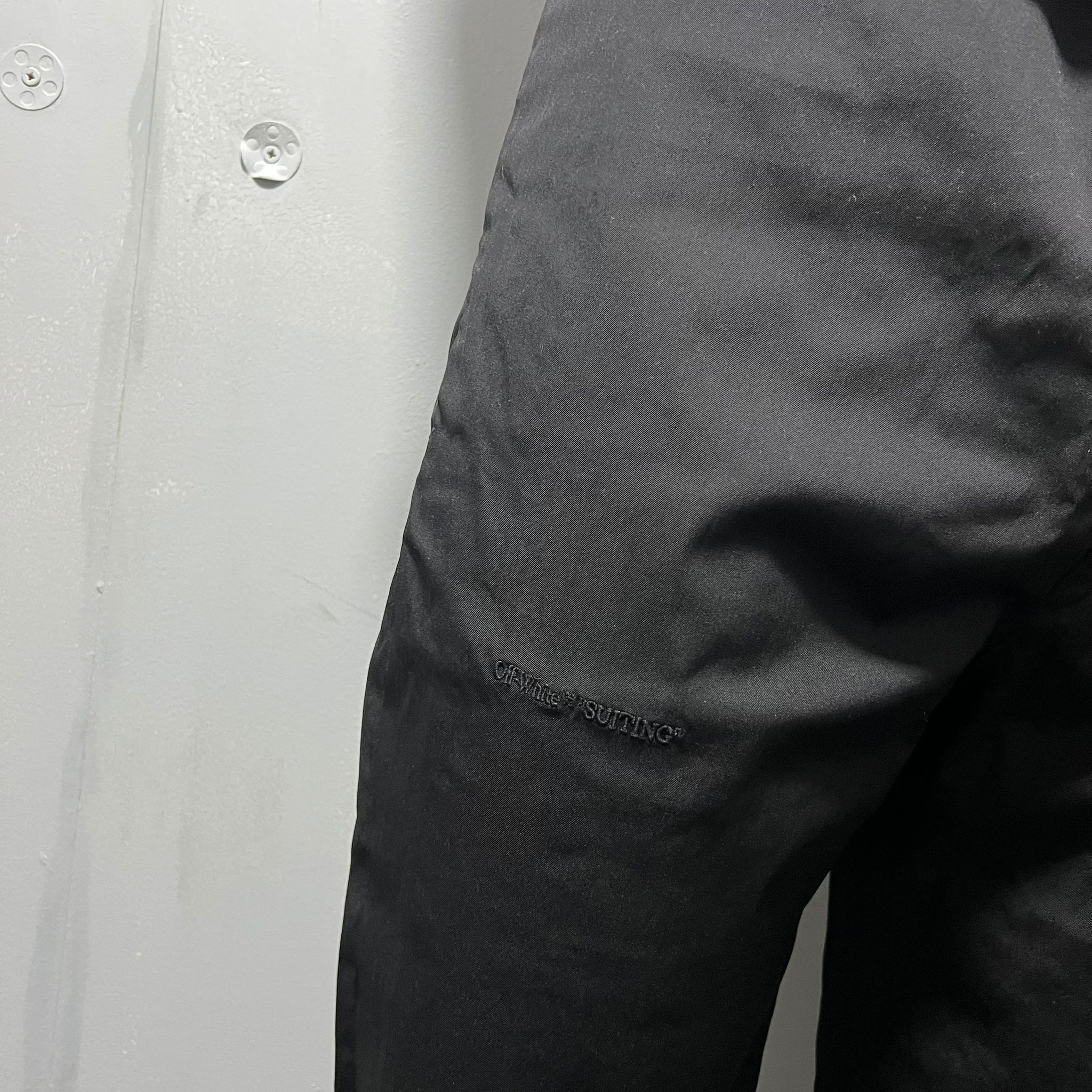 Off-White Black 'Suiting' Straight Leg Tailored Trousers Size 50R - 4 Thumbnail