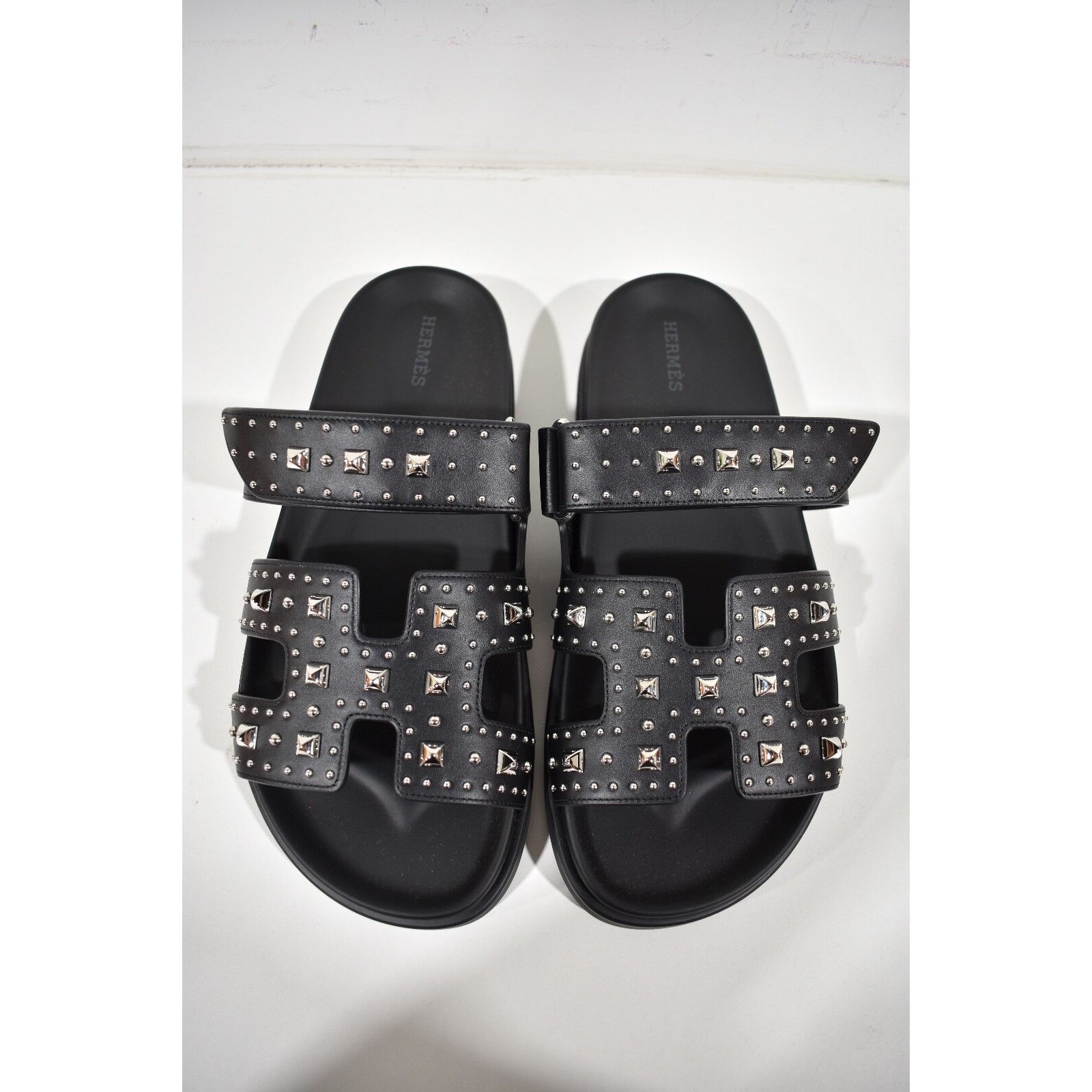 Hermes Hermes Chypre Sandal Black Studded Stud Punk Rock H Size US 8 / IT 38 - 10 Thumbnail