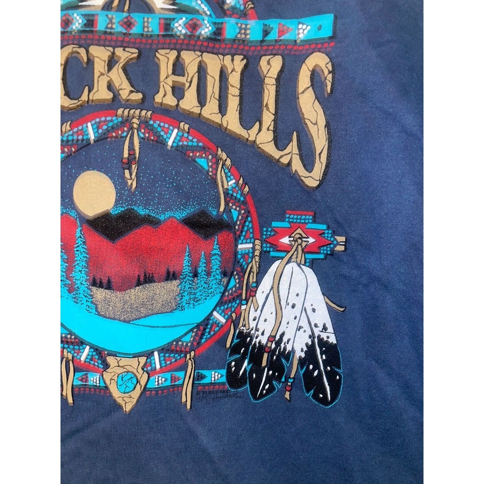 Jerzees Vintage Black Hills Shirt SD Native American Tee VTG 90s M Size US M / EU 48-50 / 2 - 5 Thumbnail