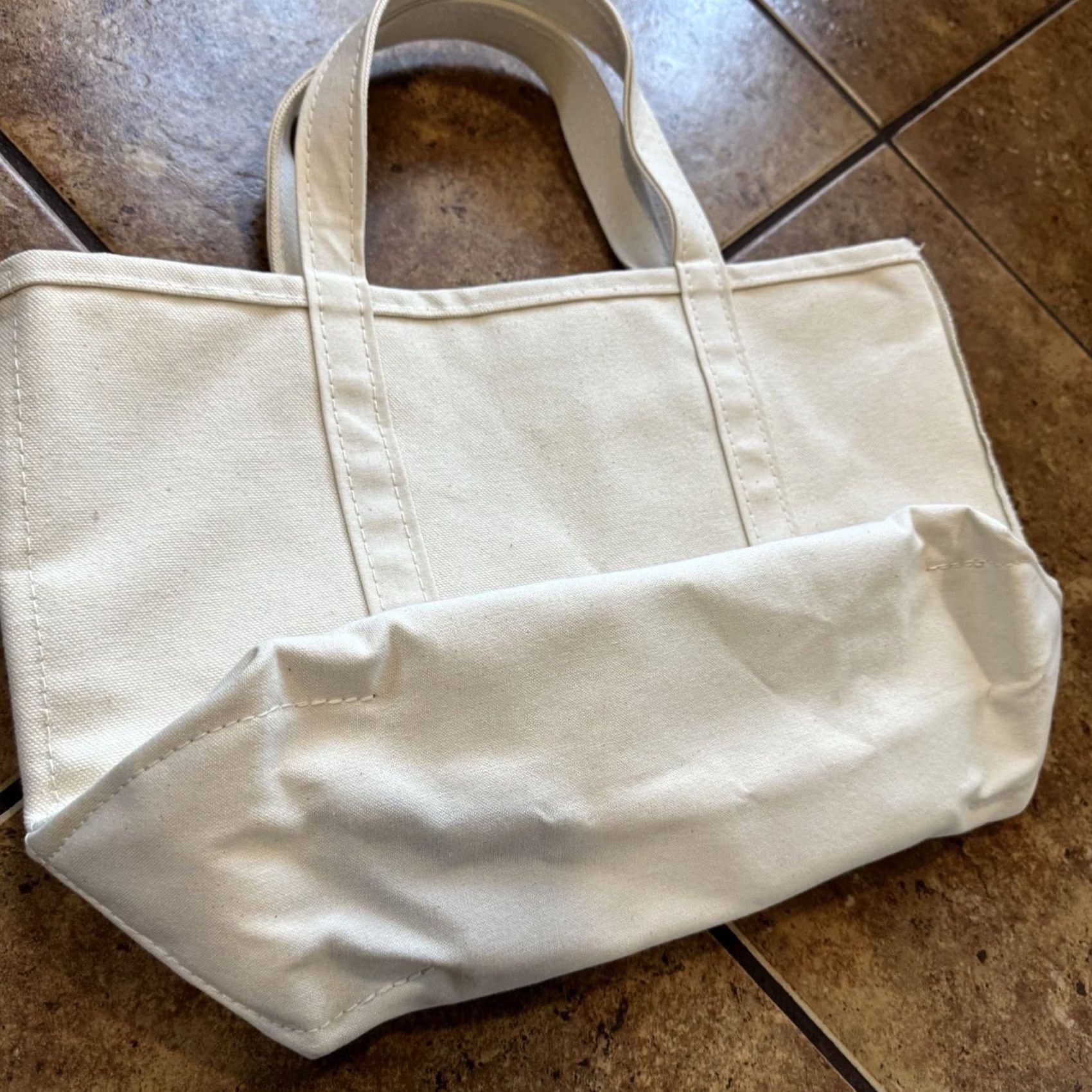 Vintage VINTAGE L.L. Bean Tote Bag White Canvas Boat And Tote Zip Made In USA Men Size ONE SIZE - 3 Thumbnail
