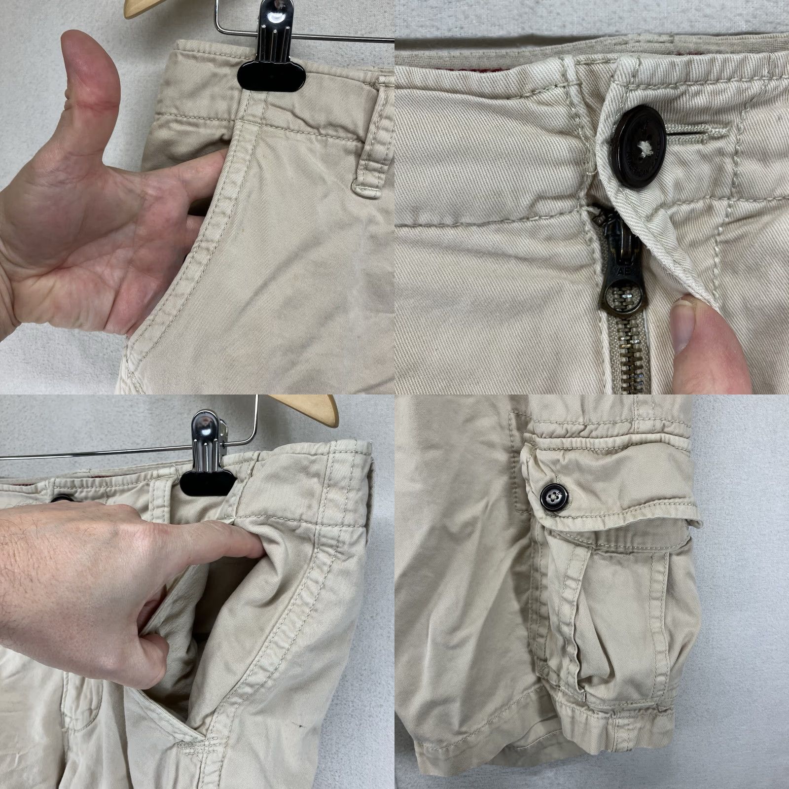 American Eagle Outfitters VINTAGE American Eagle Cargo Shorts Classic 33 Beige Baggy Pockets 36x10 Outdoor Mens Size US 33 - 8 Thumbnail