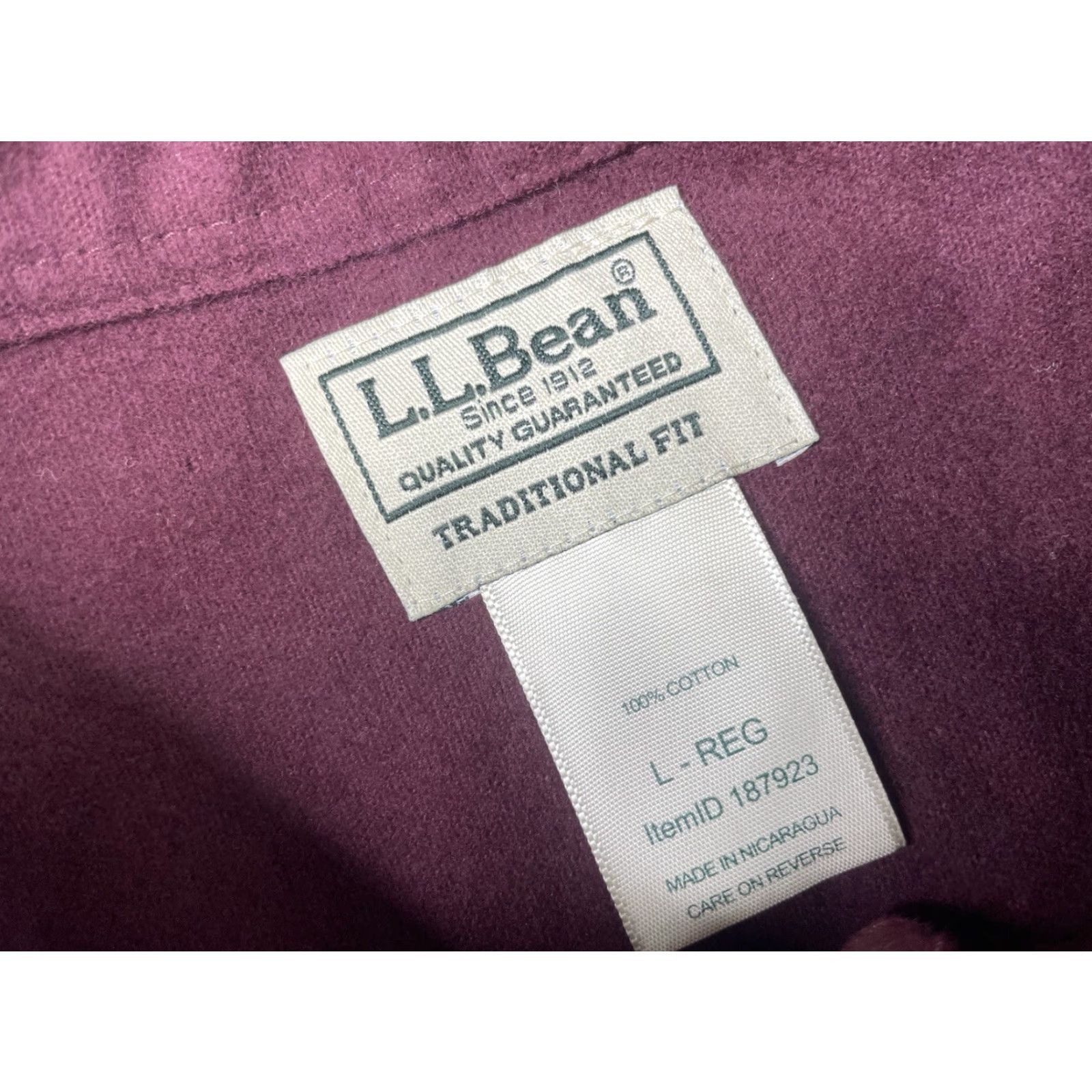 Vintage VINTAGE LL Bean Chamois Cloth Shirt Flannel Large Maroon Regular Fit L Men Button-Up Long Sleeve 187923 Size US L / EU 52-54 / 3 - 3 Thumbnail