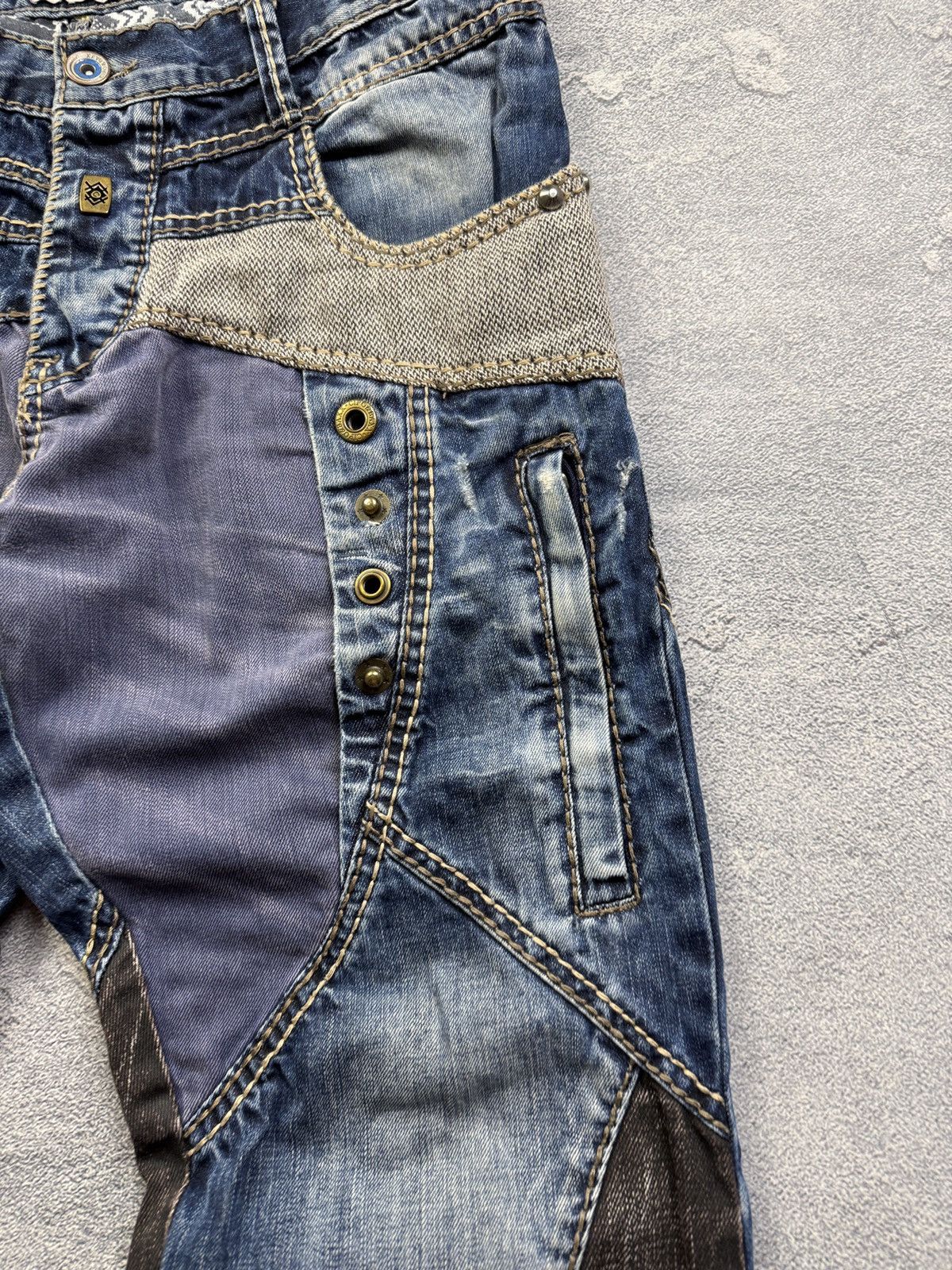 If Six Was Nine Y2K LGB Undercover Style Patchwork Denim Jeans Size US 32 / EU 48 - 3 Thumbnail