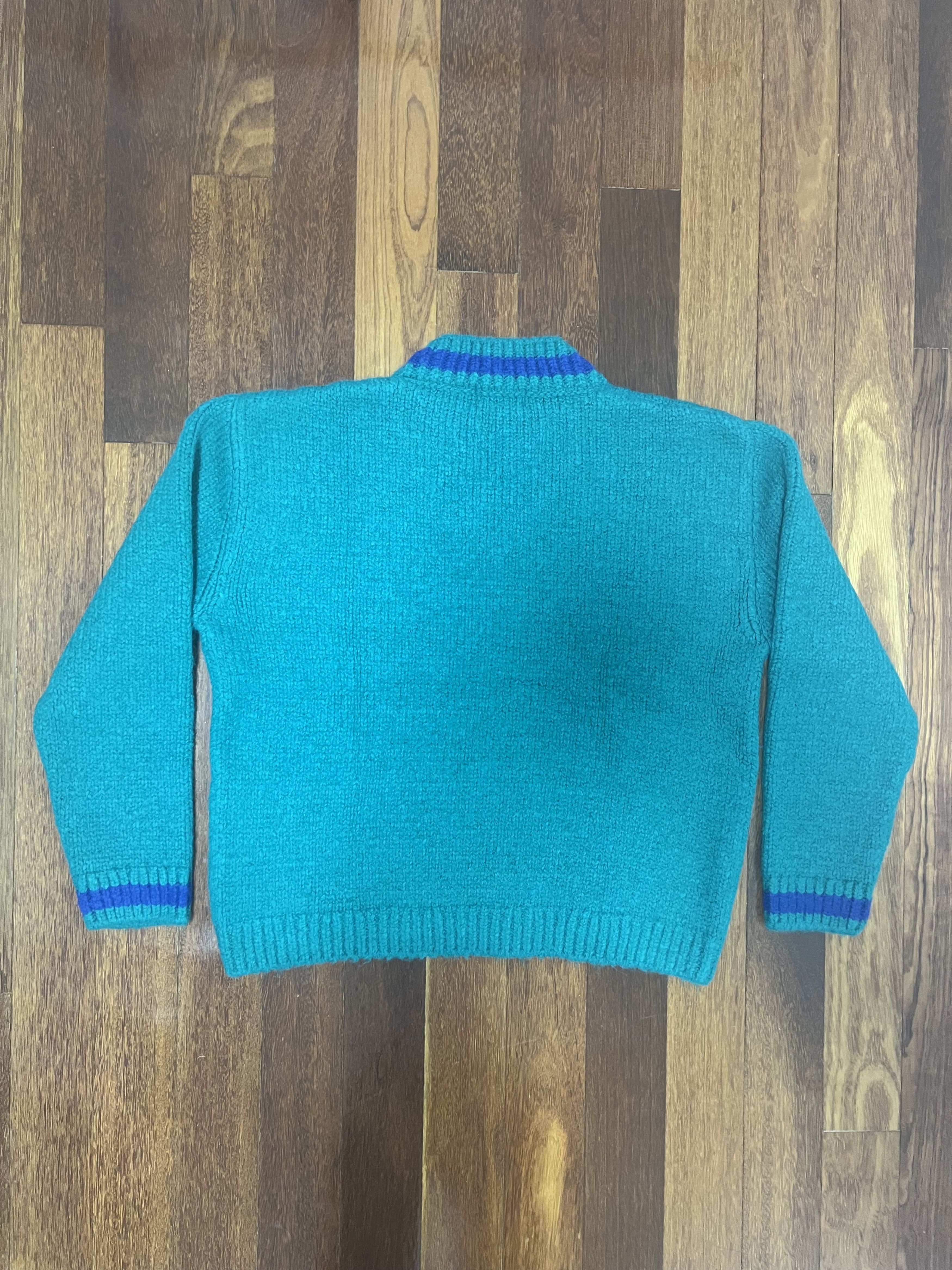 Thames 💚 Thames P.G Knit Mohair Marlborough Green Turquoise/Navy Size US XL / EU 56 / 4 - 2 Thumbnail