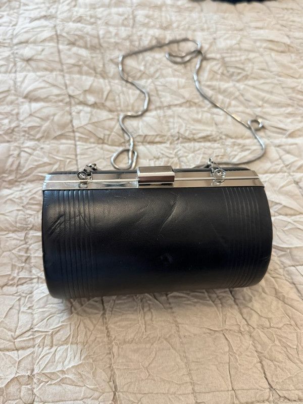 Jean Paul Gaultier Jean Paul Gaultier Black Silver Cylinder Clutch Leather Bag Size ONE SIZE - 2 Thumbnail