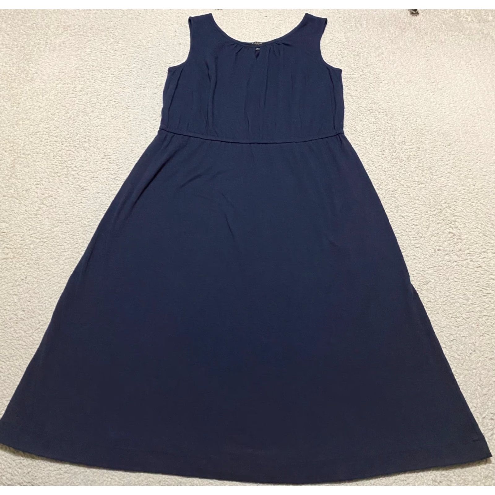Talbots Talbots Dress Solid Blue Fit & Flare Sleeveless A-Line Round Neck Kn partial Petite PL Womens Size L / US 10 / IT 46 - 2 Thumbnail