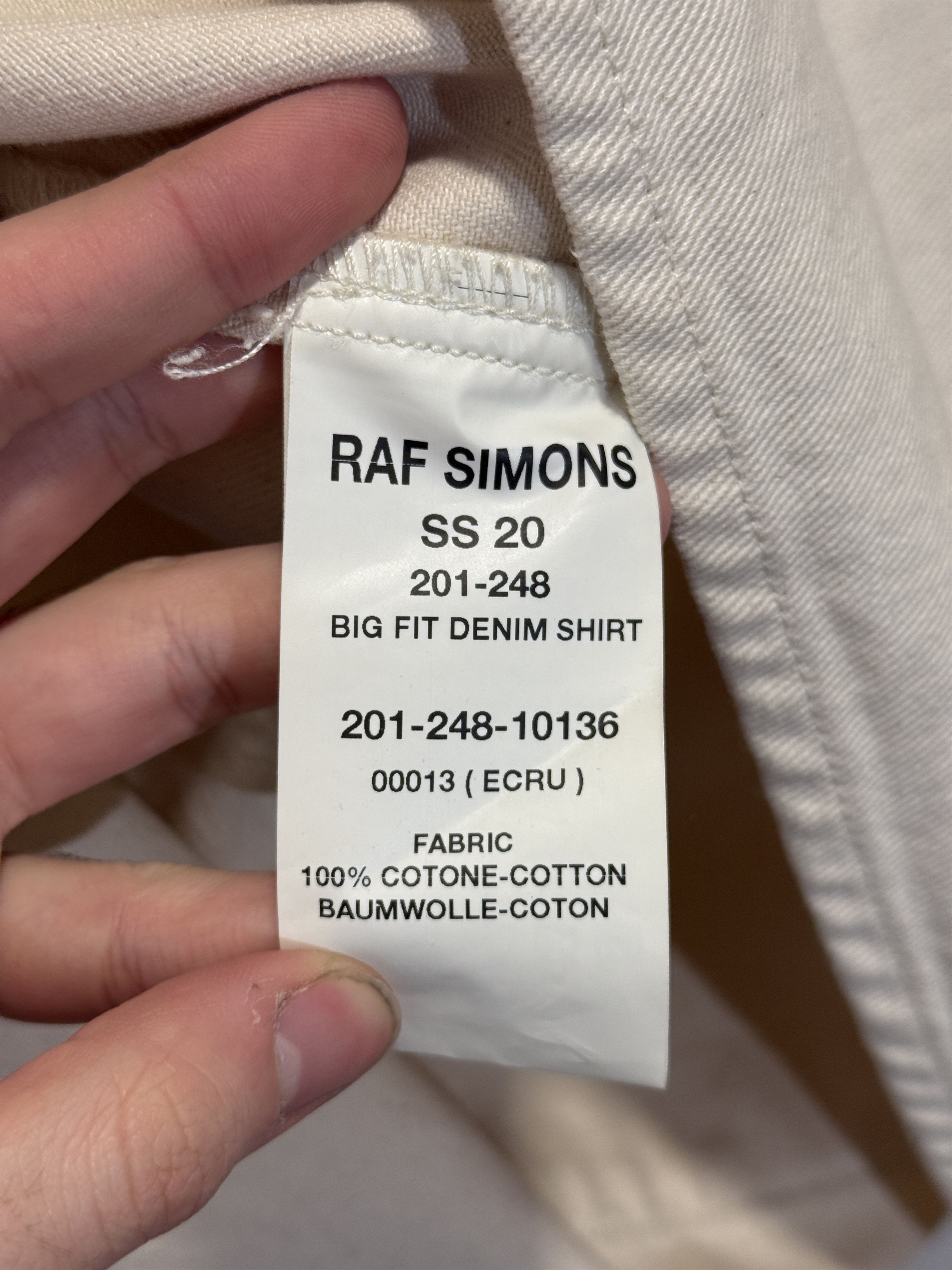 Raf Simons SS20 Beige Denim Jacket Size US M / EU 48-50 / 2 - 9 Thumbnail