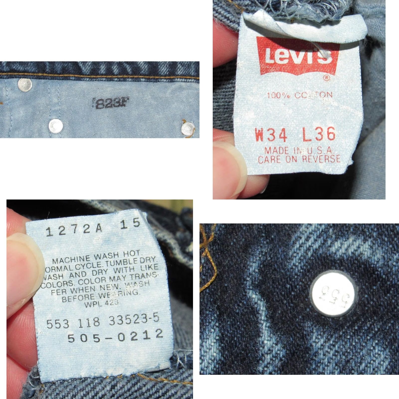 Levi's VINTAGE LEVIS 505 Denim Jeans 80s Made In USA Blue Womens 33 x 36 Size 27" / US 4 / IT 40 - 8 Thumbnail