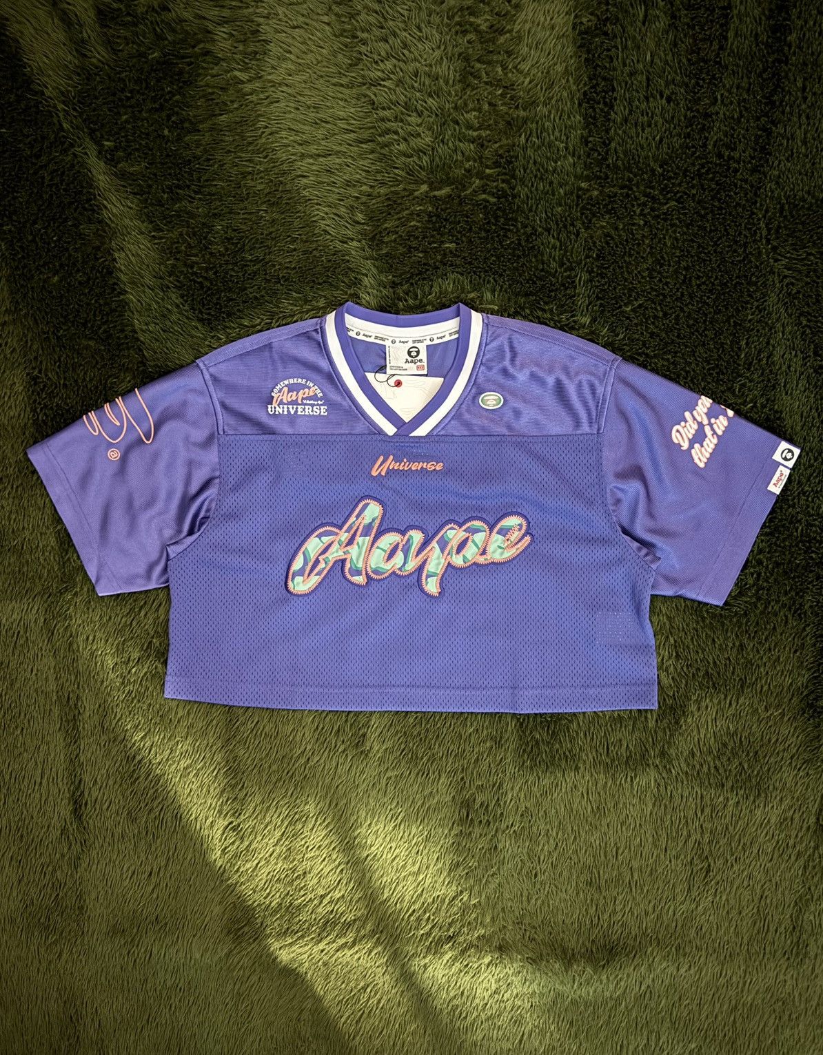 Aape AAPE by BAPE Appliqué Cropped Football Jersey – Purple Size XS / US 0-2 / IT 36-38 - 1 Thumbnail