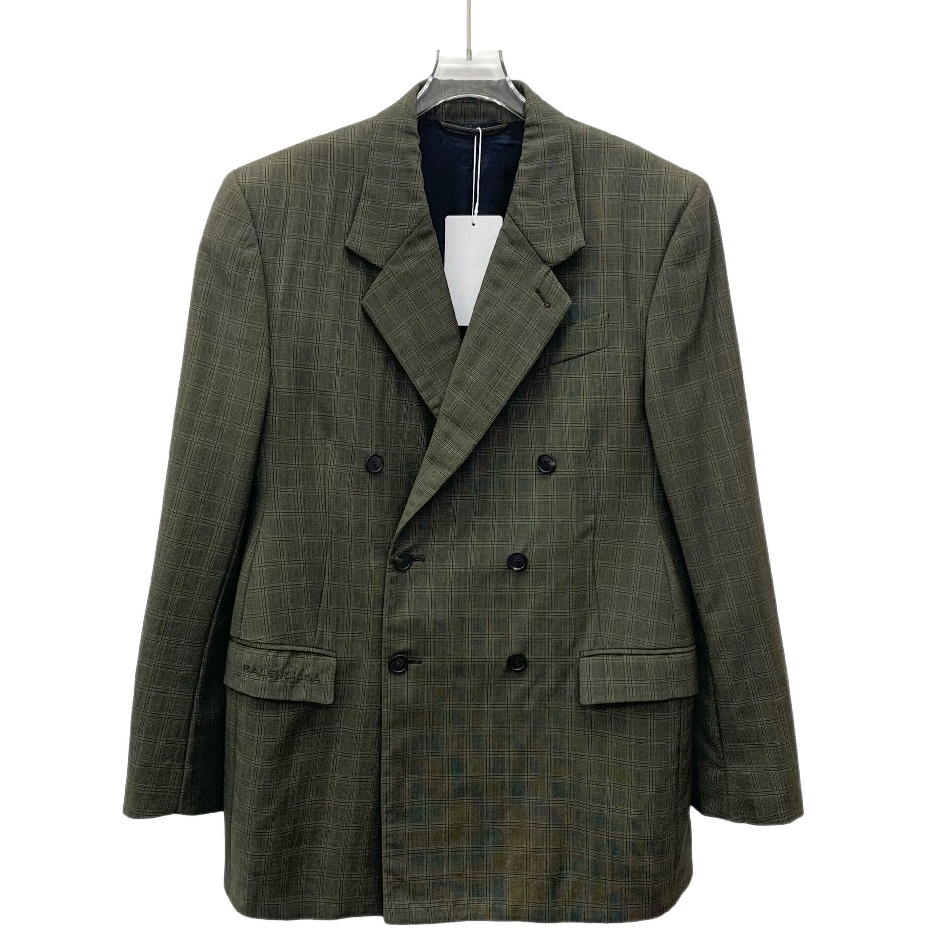 Balenciaga Balenciaga Checked Wool Double Breasted Blazer 36R Size 36R - 1 Thumbnail
