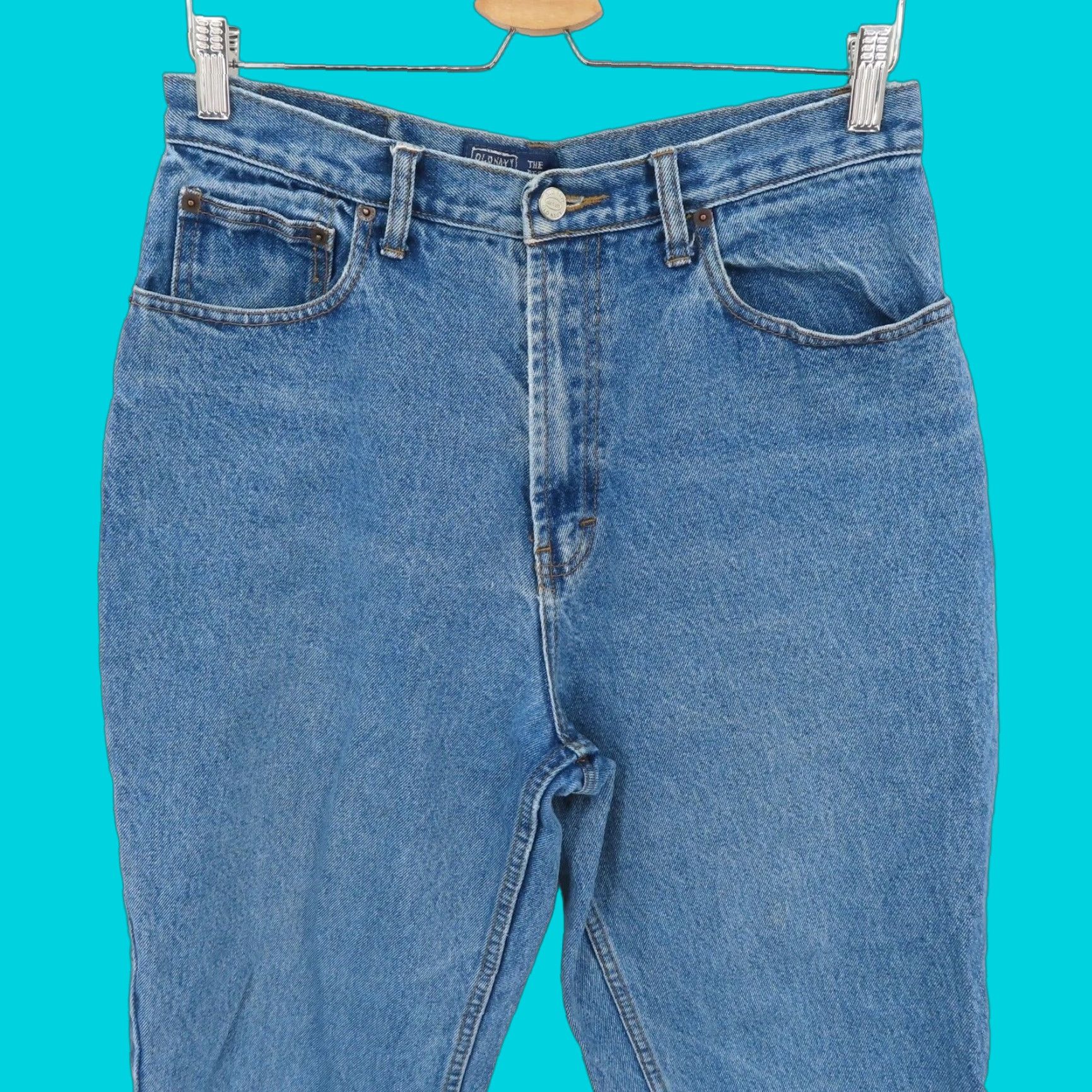 Old Navy VINTAGE Old Navy Jeans Women 12 Relaxed Fit High Rise 5-Pocket Denim Blue 2002 Mom Style Womens Size 34" / US 12 / IT 48 - 1 Thumbnail