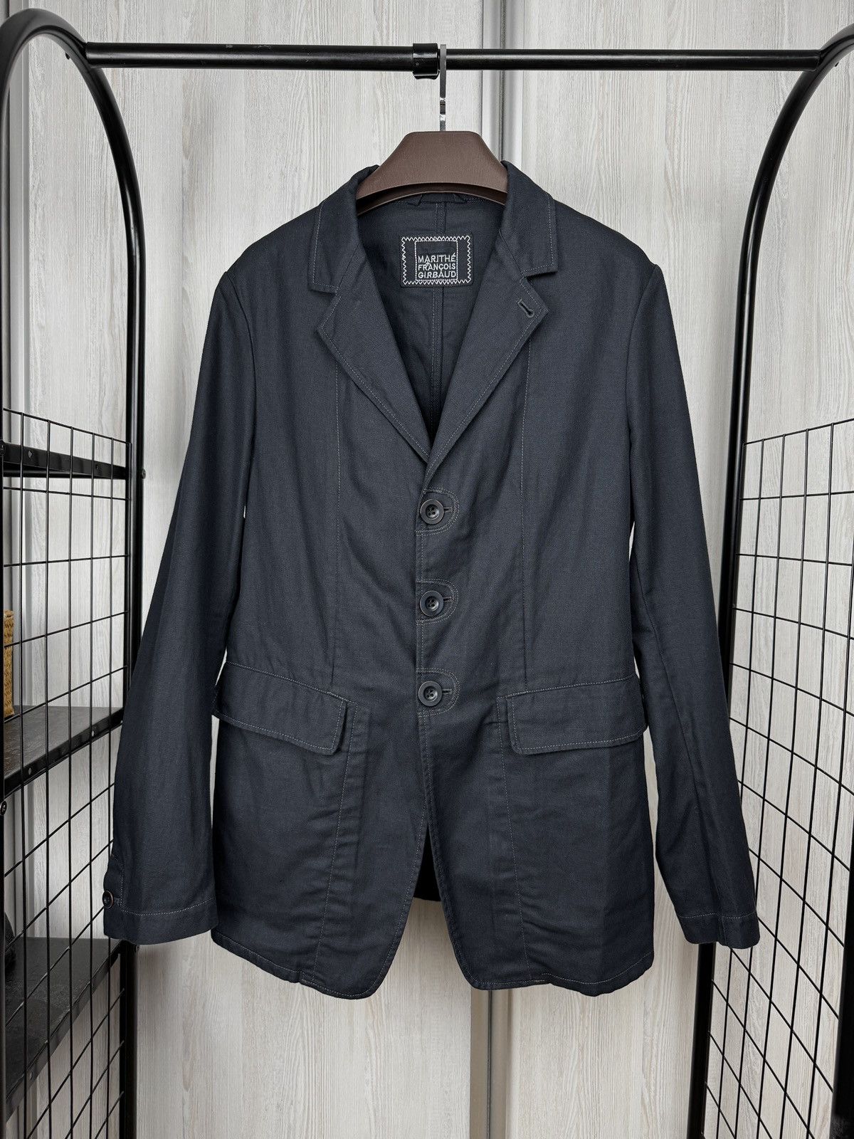 Marithe + Francois Girbaud Marithe Francois Girbaud Linen Cotton Men Blazer Avant Garde Size 42R - 1 Thumbnail